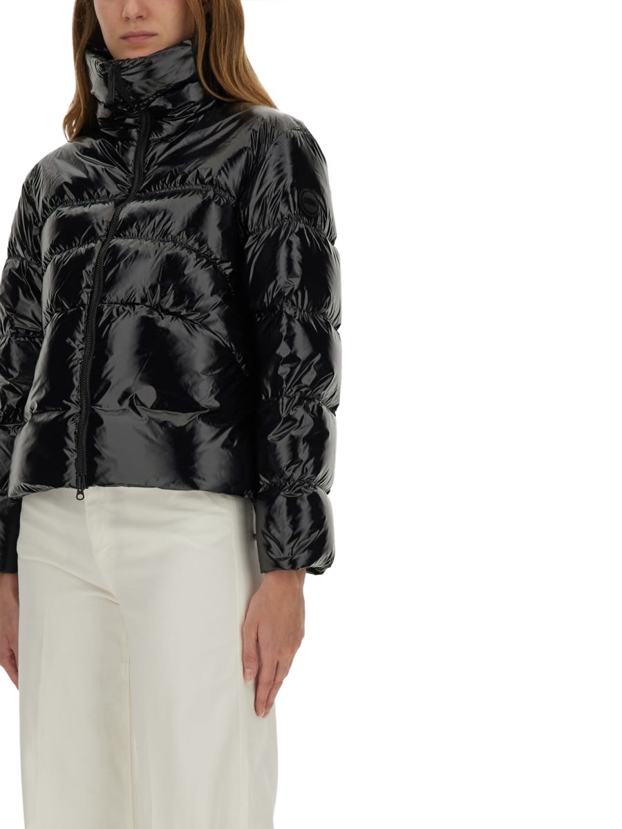 Colmar Glossy Down Jacket With High Collar In Black