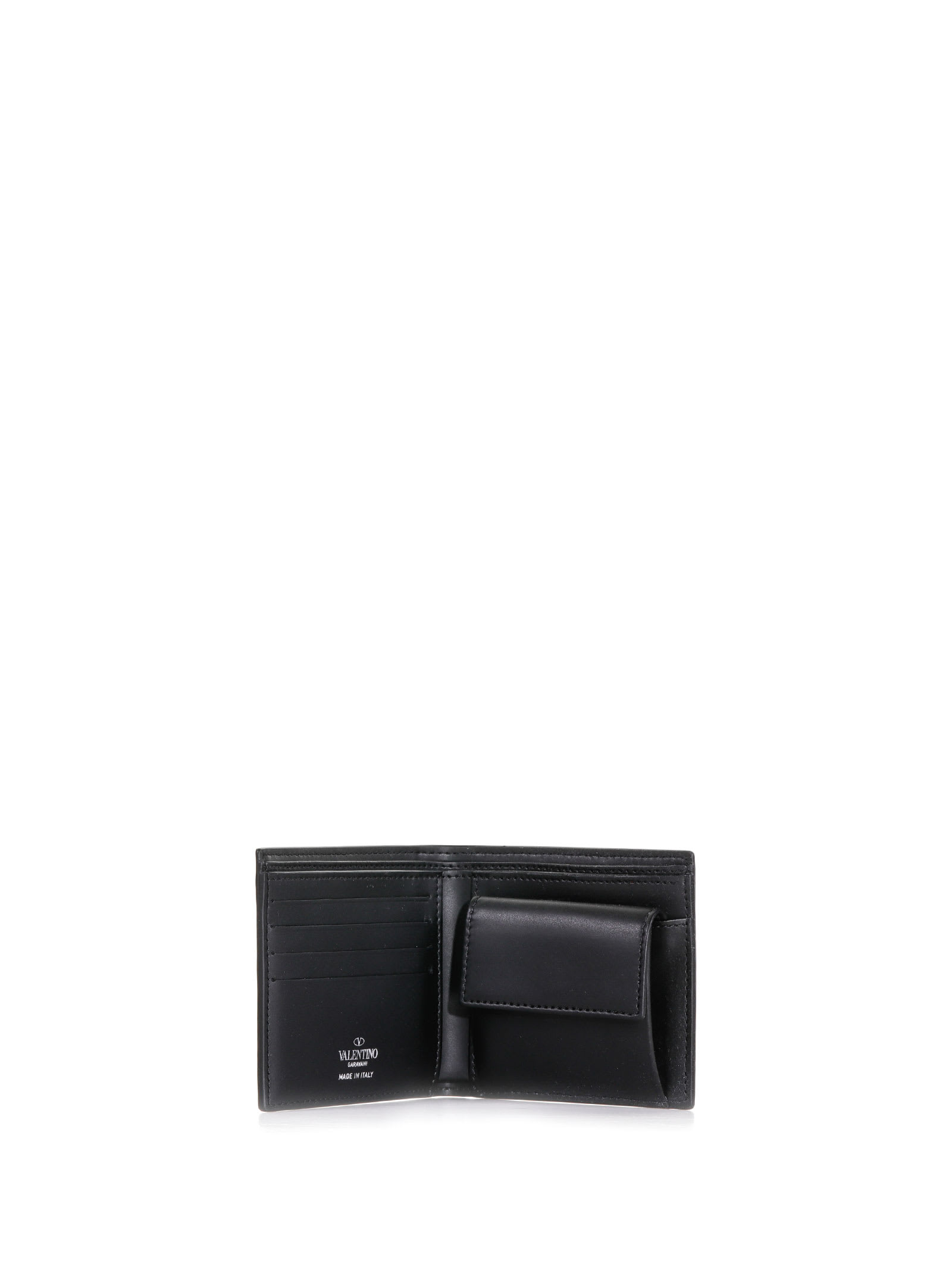 Shop Valentino Vltn Logo Printed Wallet In Nero Bianco