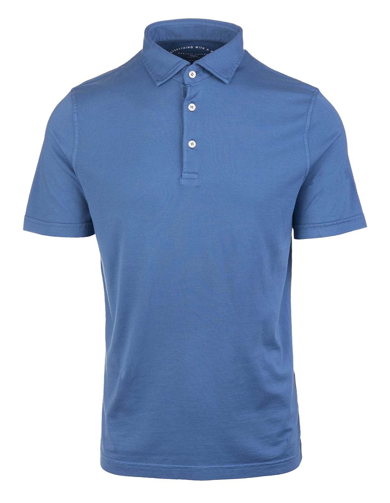 Fedeli Man Blue Polo Shirt In Organic Cotton
