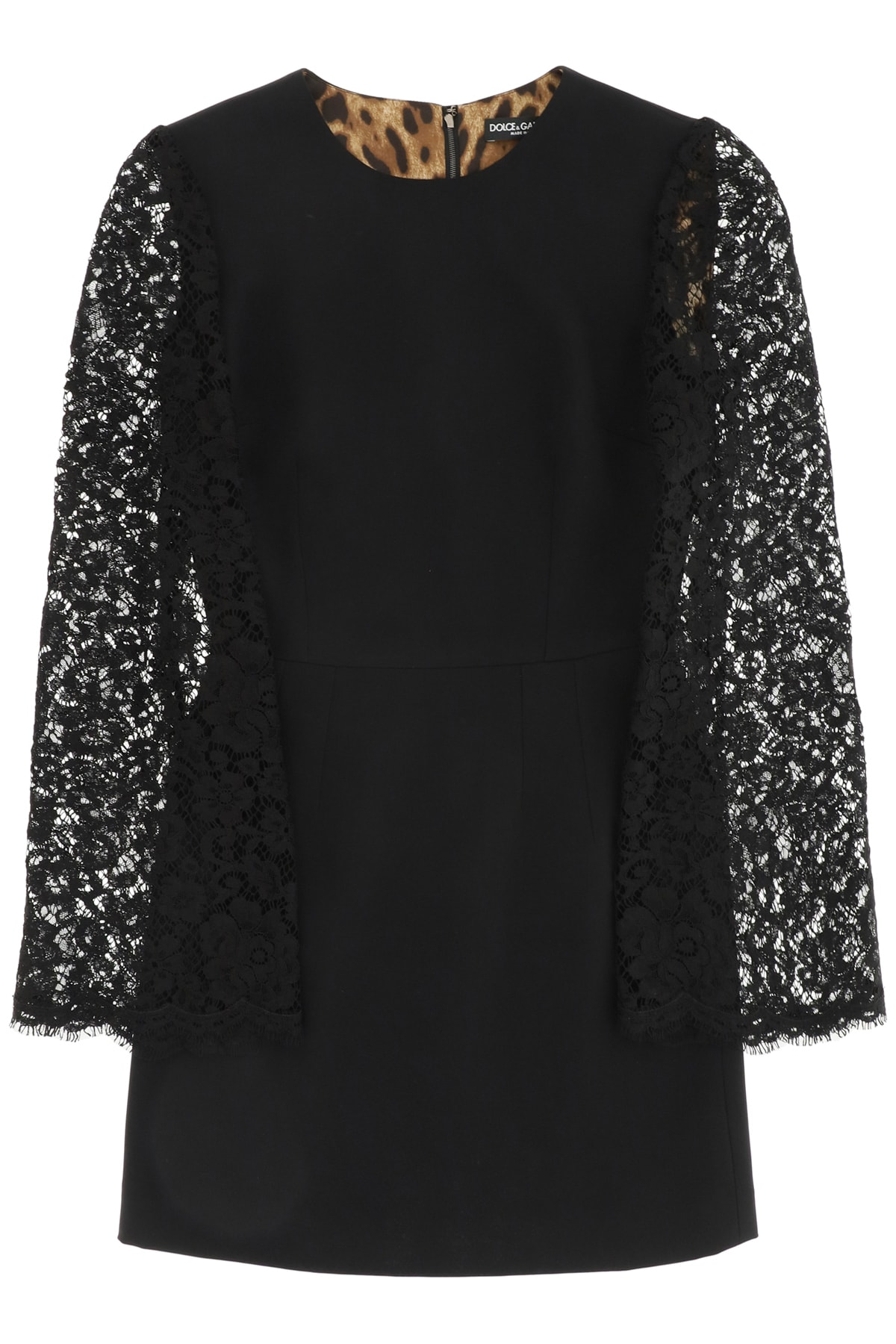 Dolce & Gabbana Mini Dress With Cordonetto Lace Sleeves