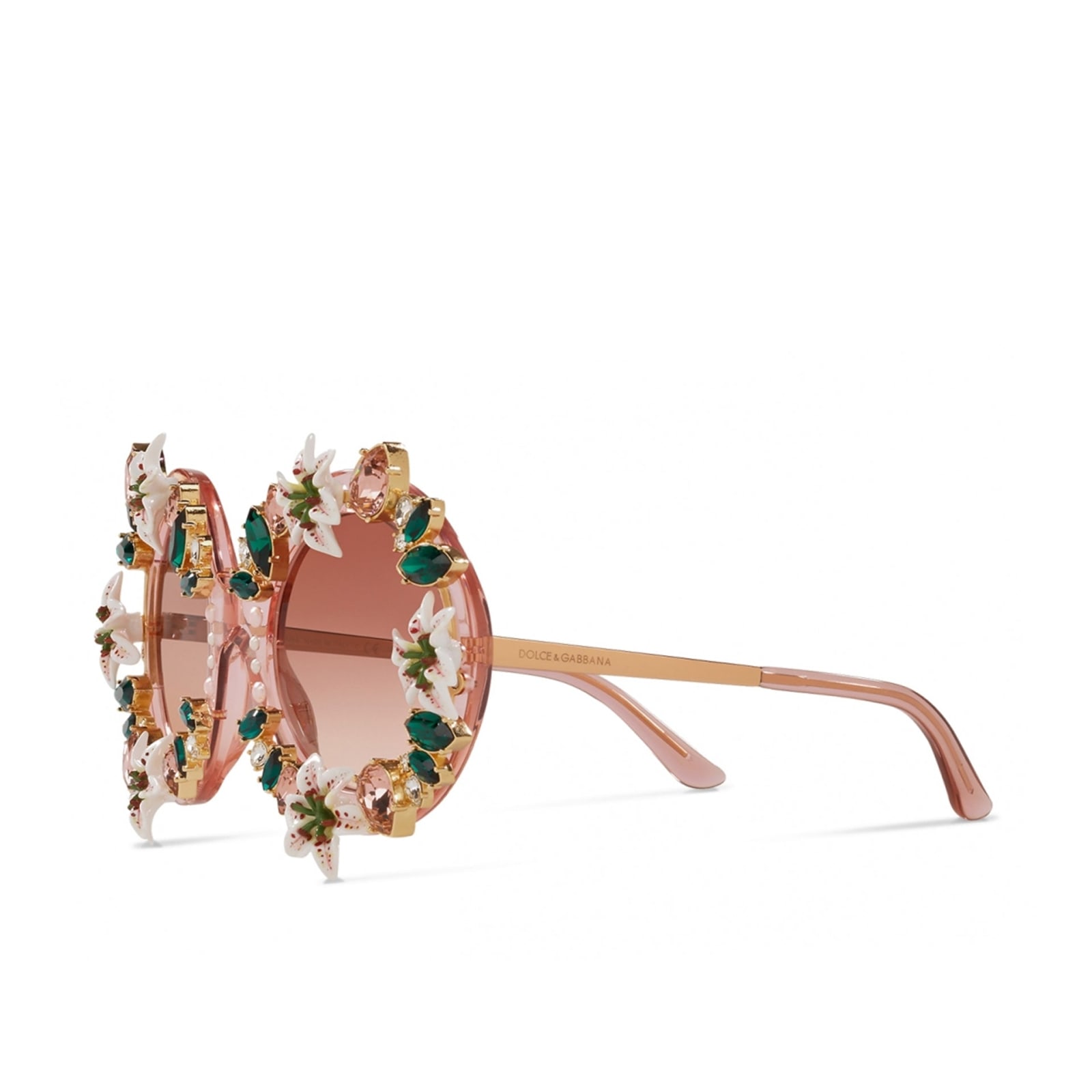 Shop Dolce & Gabbana Crystal Sunglasses In Pink