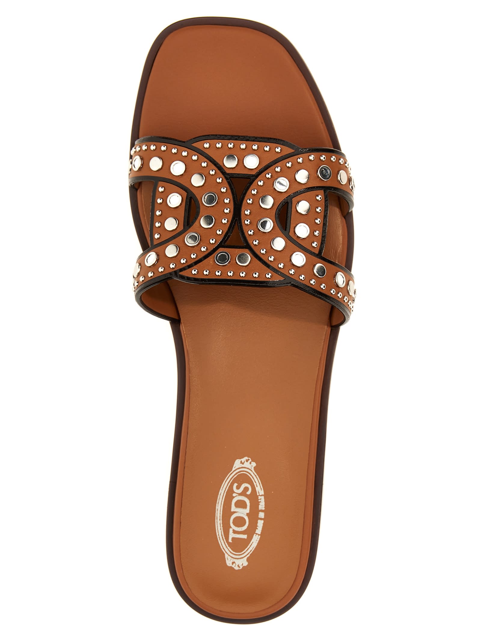 Shop Tod's Maxi Catena Sandals In Brown