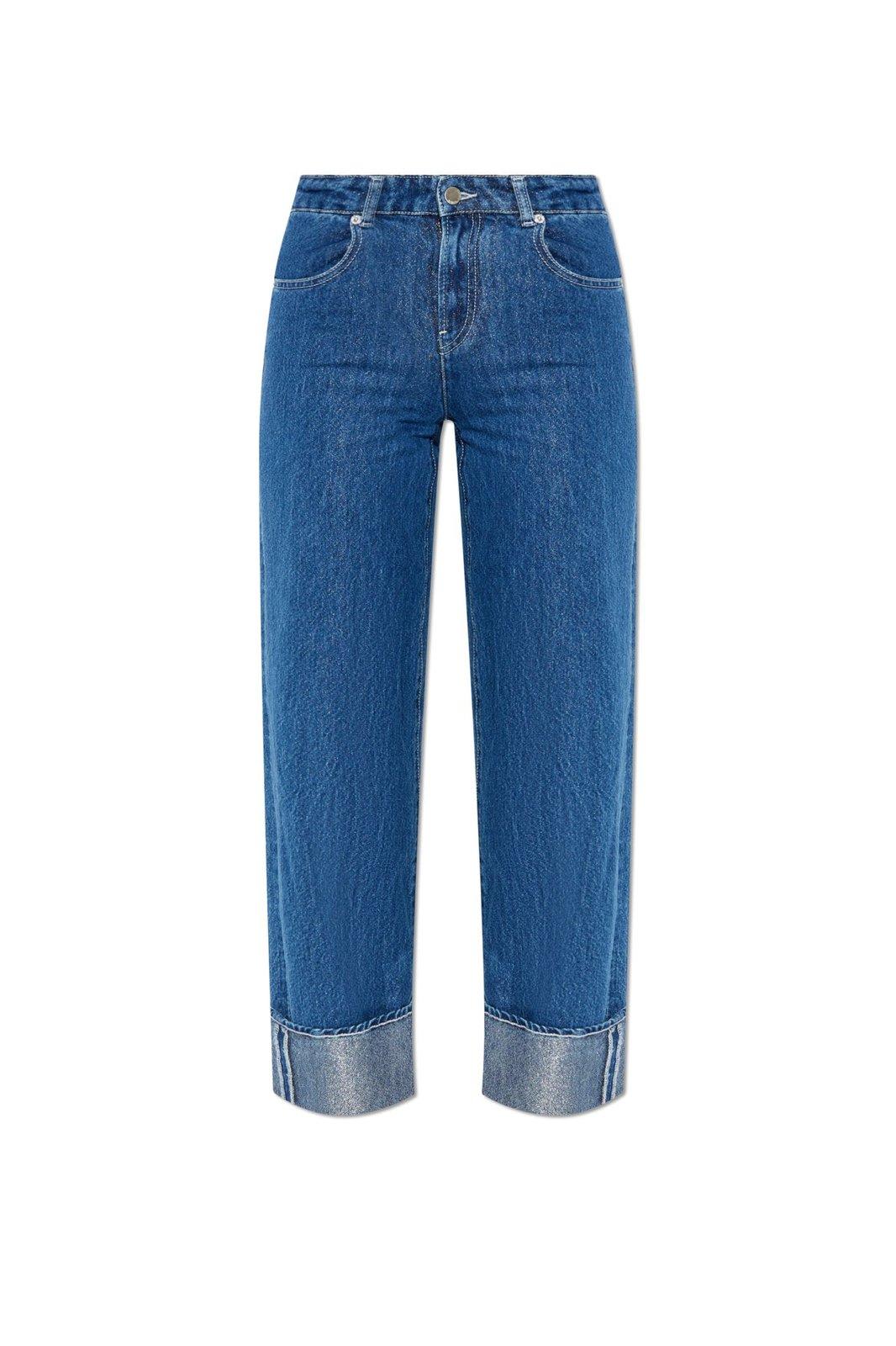 Shop Emporio Armani Straight Leg Jeans In Blue