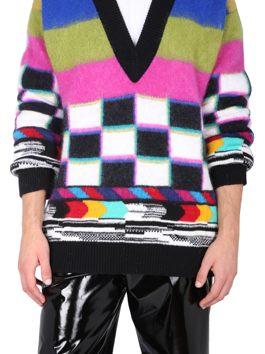 Shop Dolce & Gabbana Glitch Sweater In Multicolour