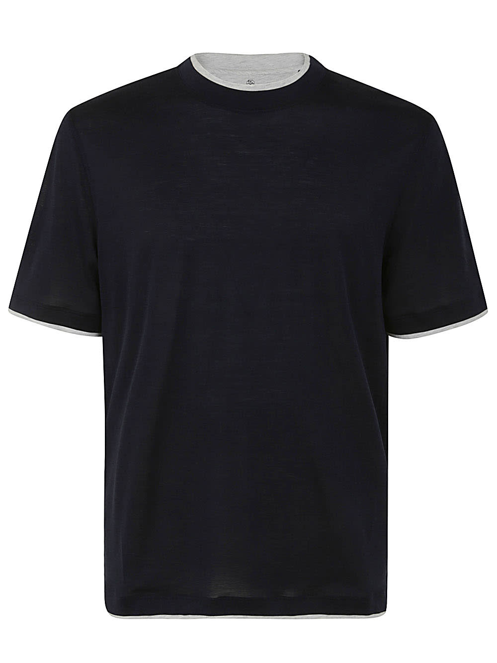 Shop Brunello Cucinelli Short Sleeves T-shirt In Colored Blue