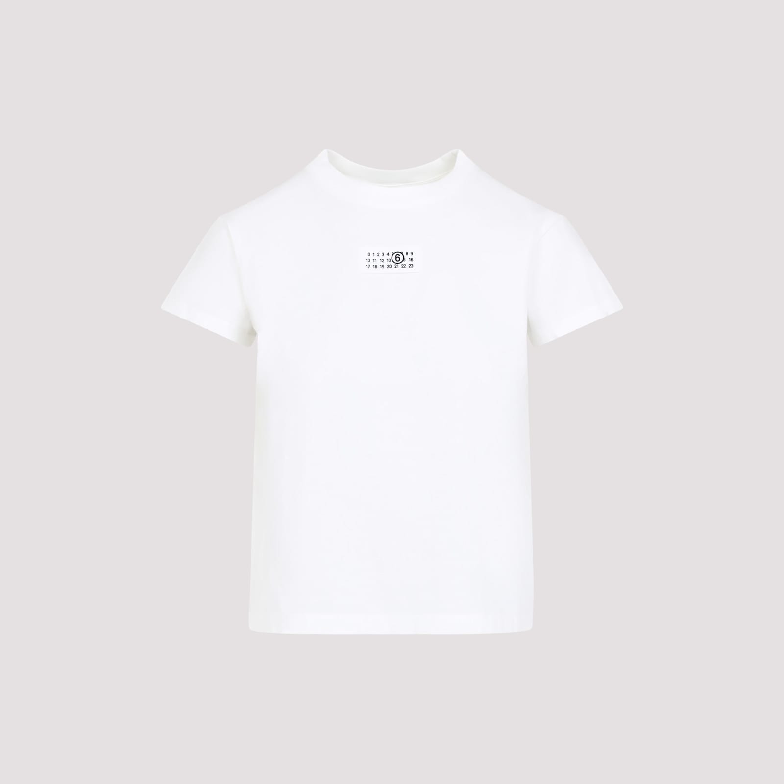 Mm6 Maison Margiela Numeric Cotton Jersey T-shirt In White