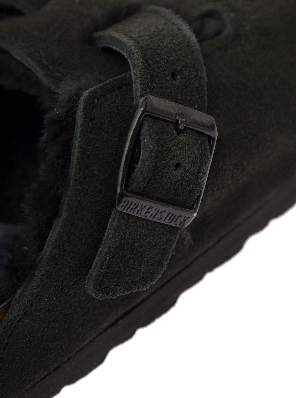 Shop Birkenstock Boston Black Shearling Sabot Man