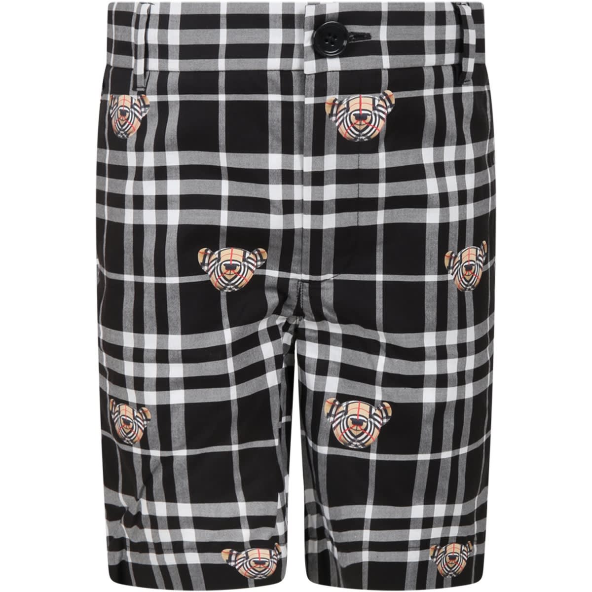 Burberry Black Short For Boy With Bears