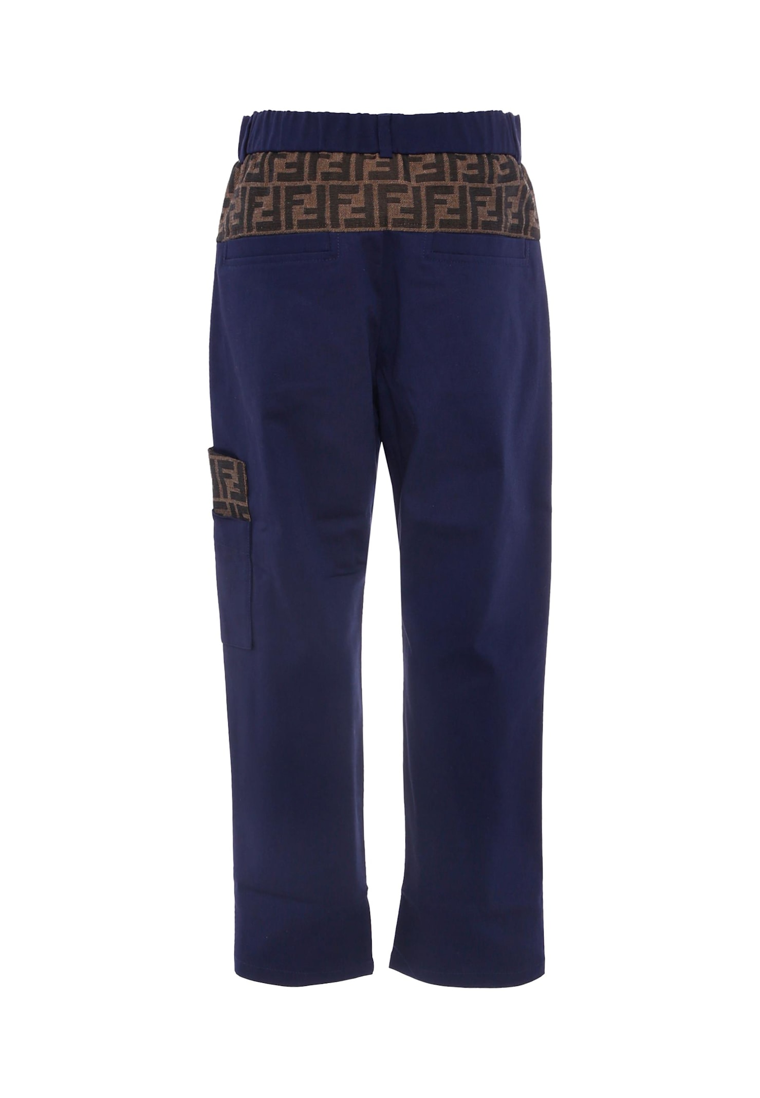 Fendi Blue Pants With Ff Details For Boy In Blue