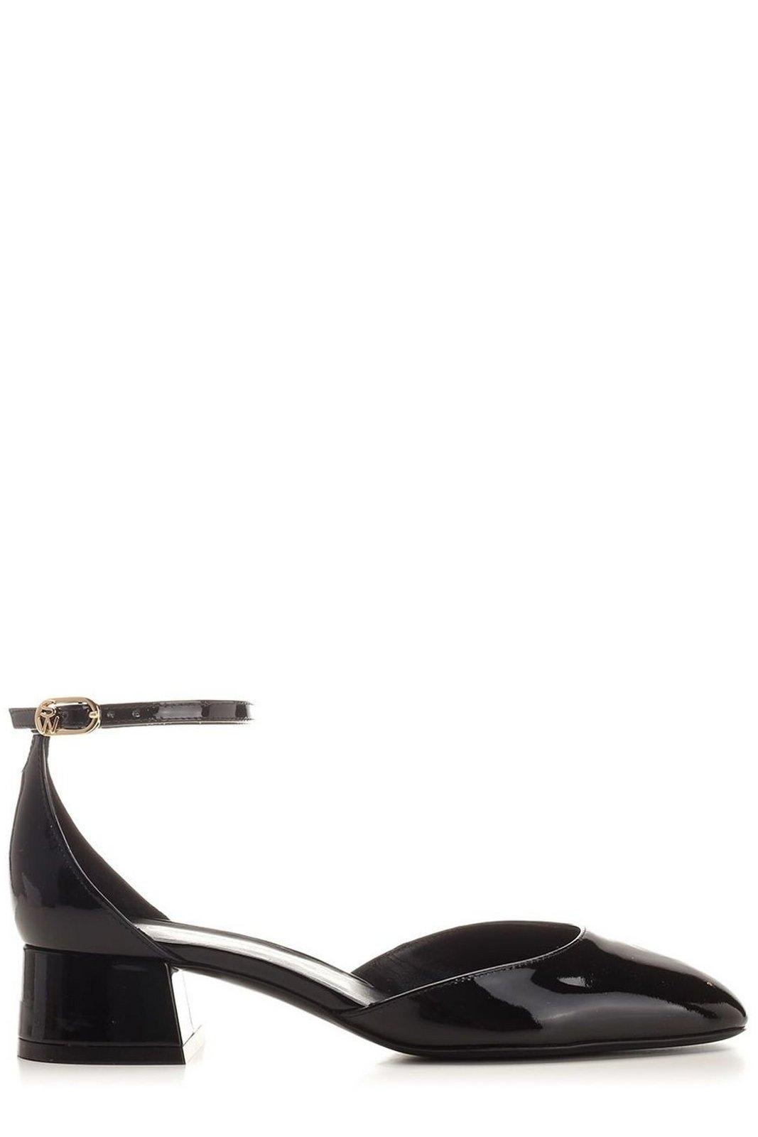 Shop Stuart Weitzman Bria Block-heel Strap Pumps In Black