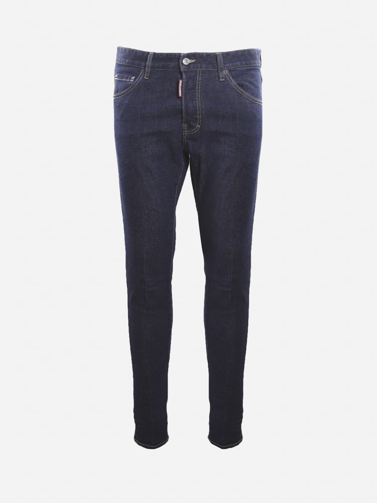 Dsquared2 Stretch Cotton Jeans With Logo Print