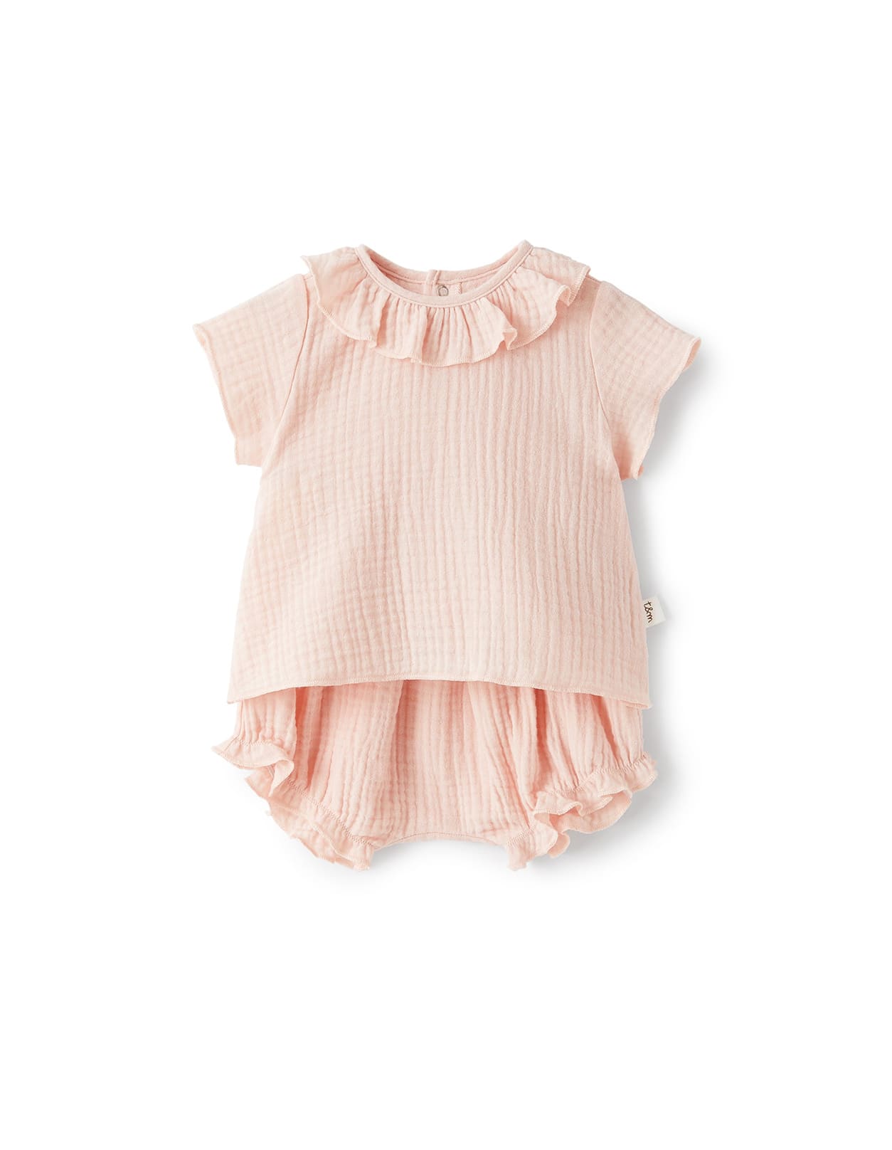 Teddy &amp; Minou Babies' Pink Cotton Gauze Set In Rosa