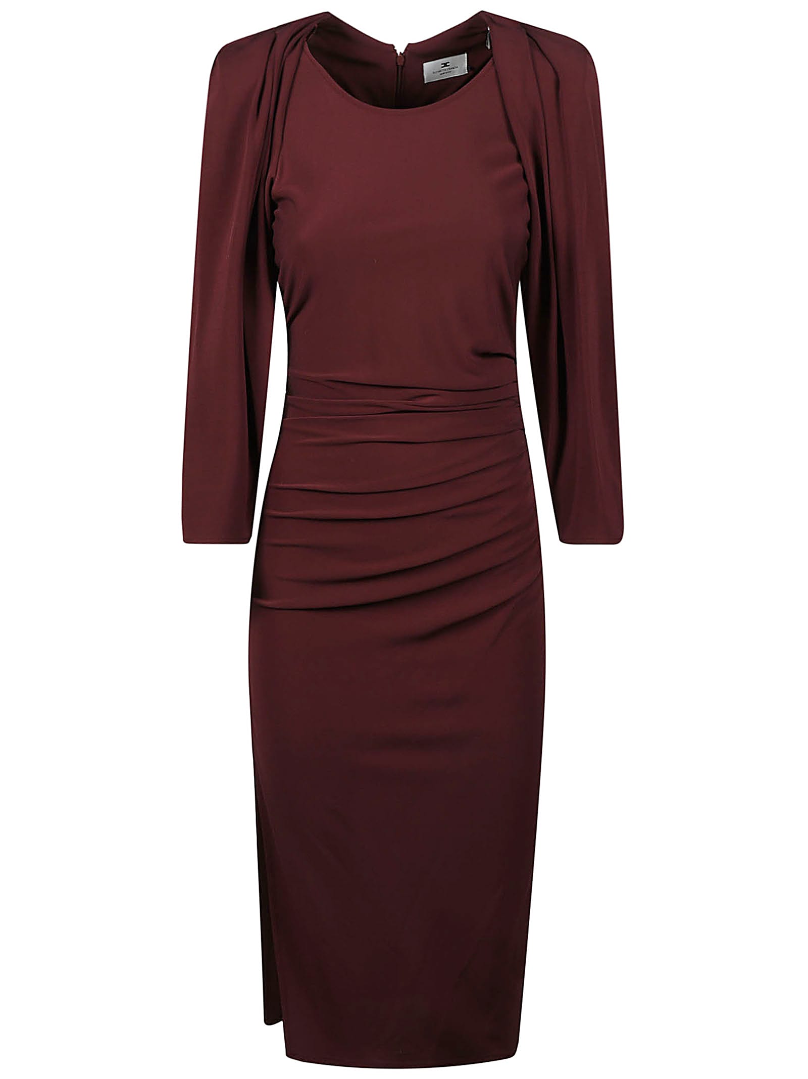 Shop Elisabetta Franchi Dress In Rouge Noir