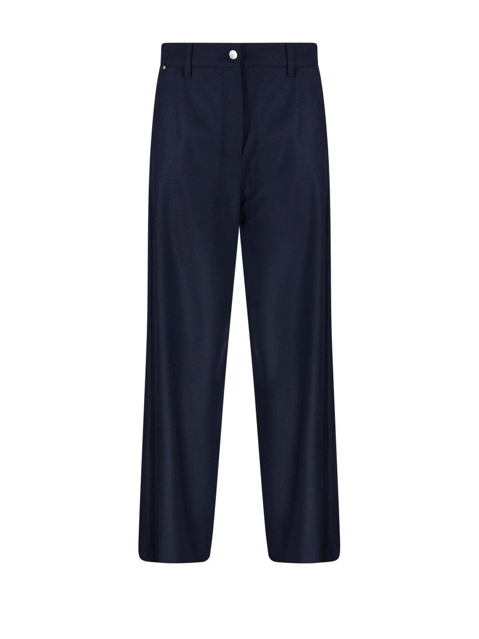 Shop 's Max Mara Button Detailed Straight Leg Trousers In Blue