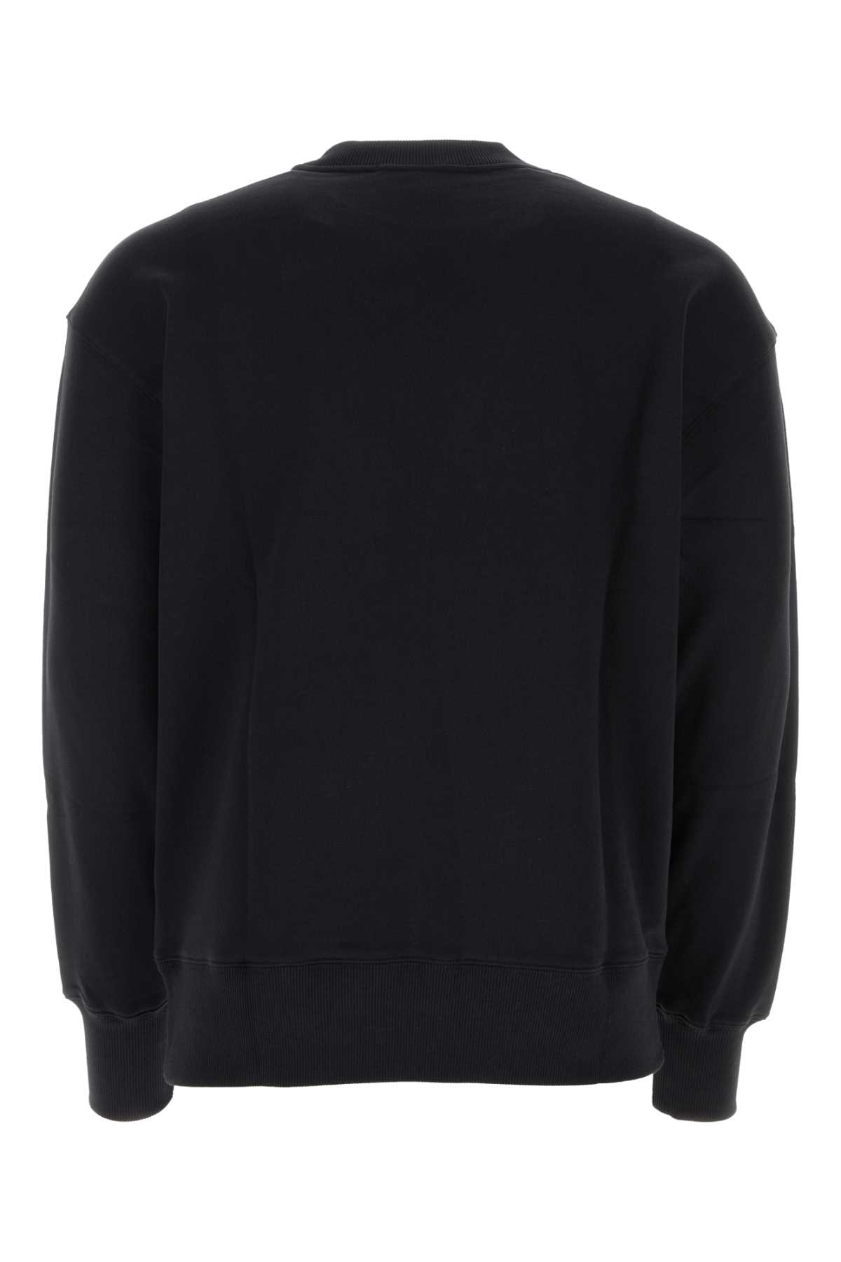 Msgm Black Cotton Sweatshirt In Black99