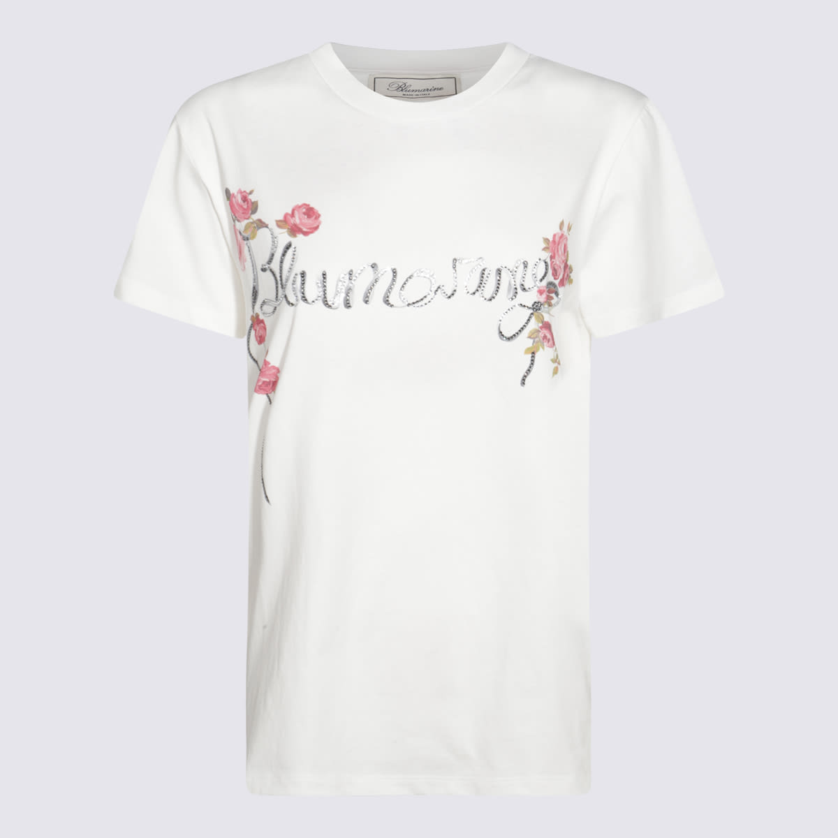 White Multicolour Cotton T-shirt