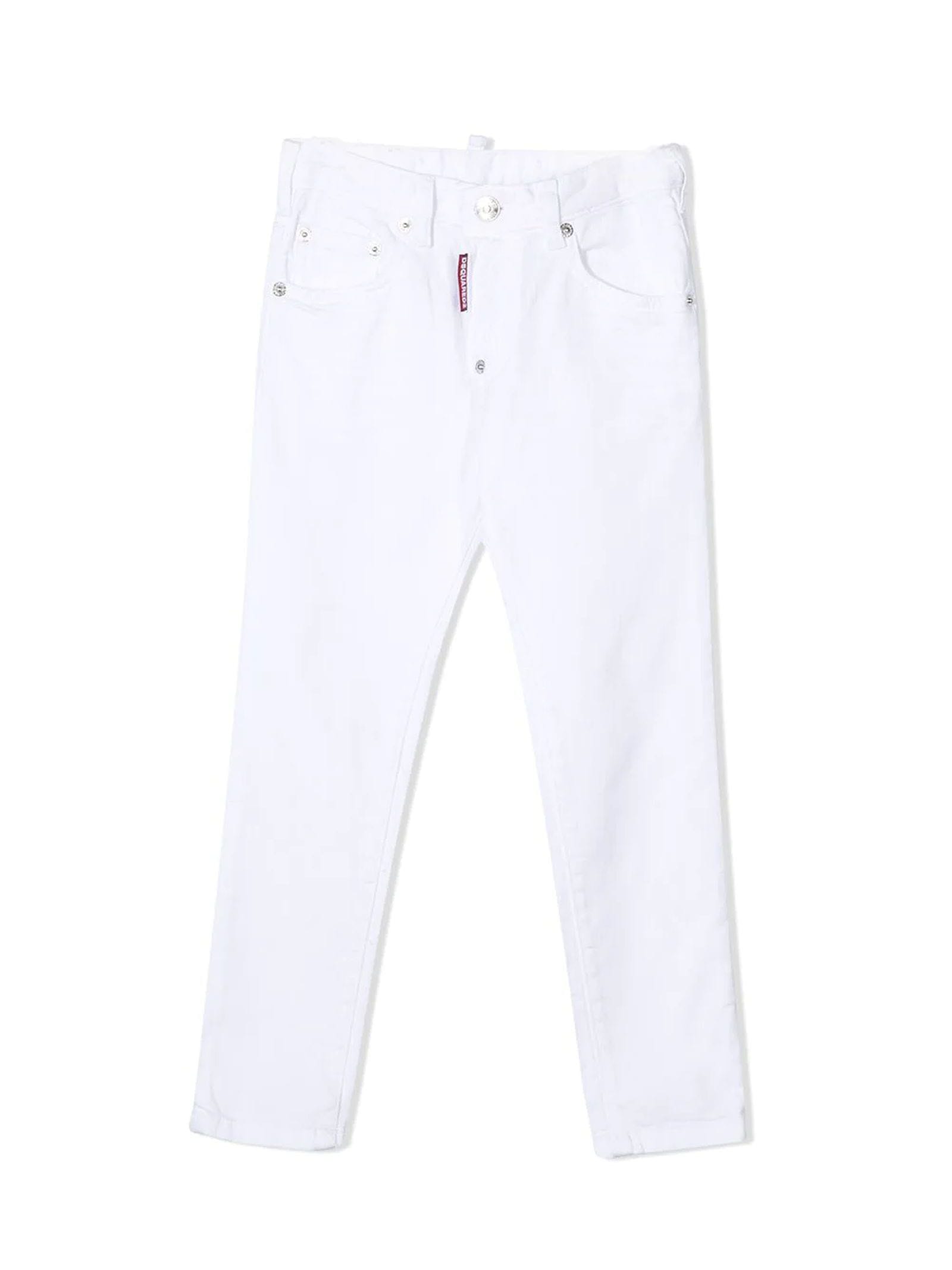 Dsquared2 White Stretch Cotton Denim Jeans