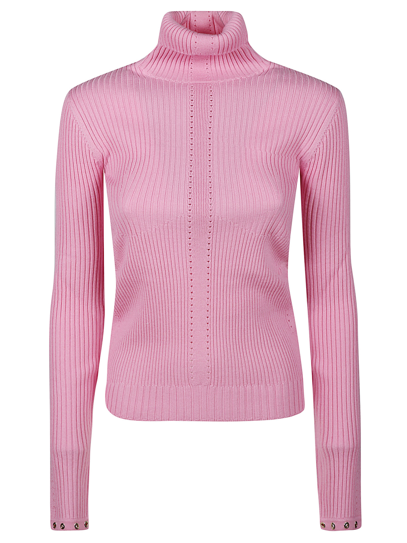 Shop Patrizia Pepe Essential Turtle Neck Sweater In Cold Pink