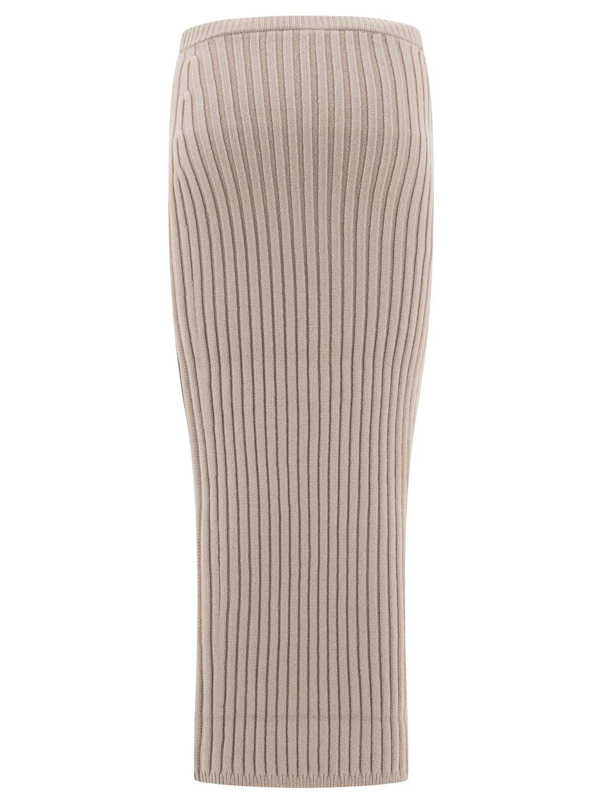 Shop Max Mara Seta Skirt In Beige