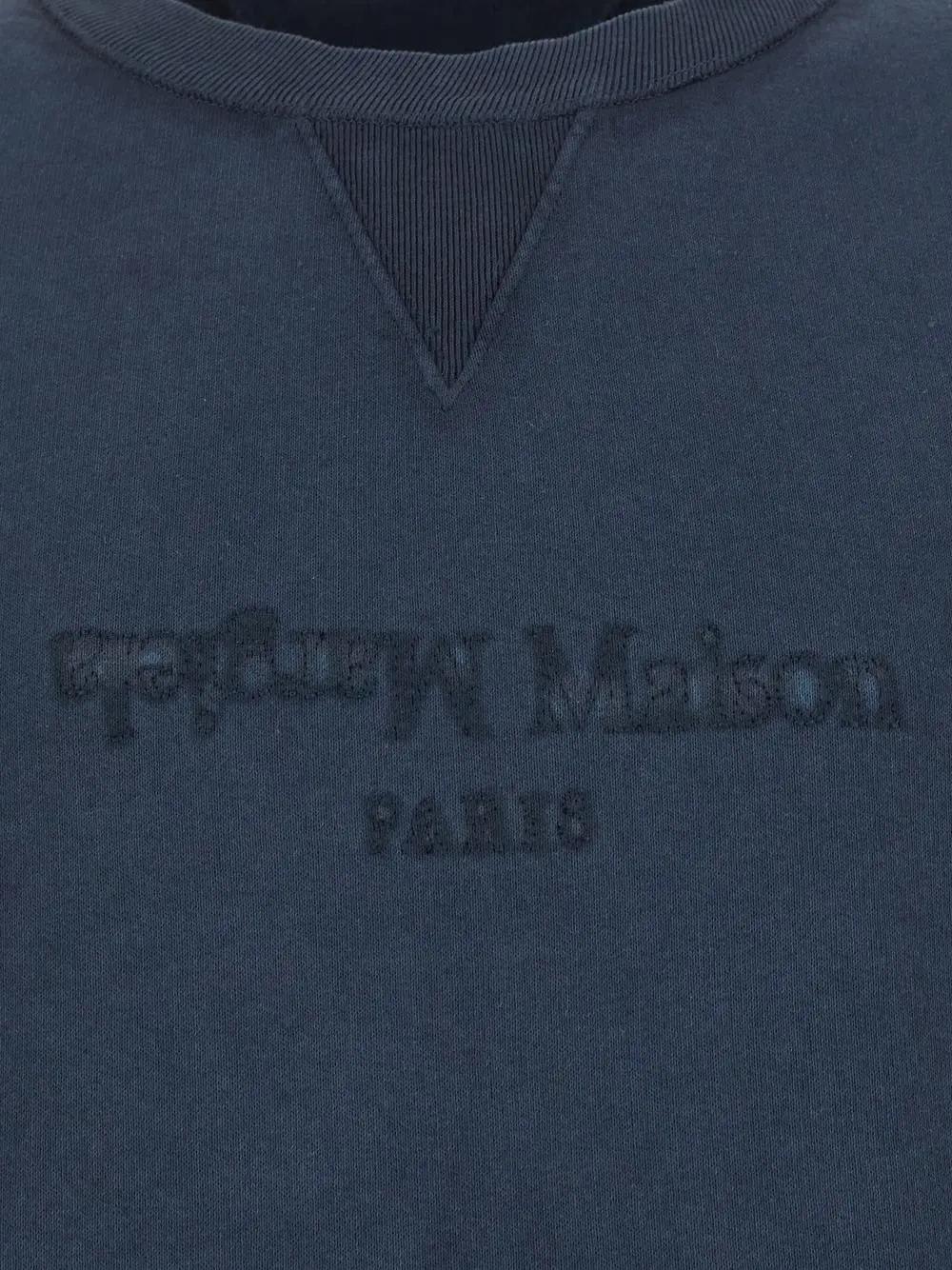 Shop Maison Margiela Cotton Sweatshirt In Blue