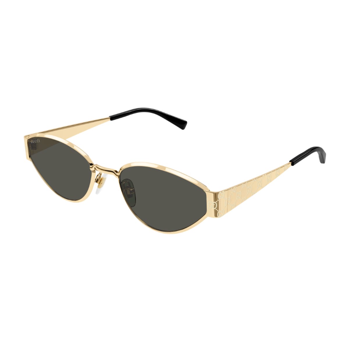 Gucci Gg1853s Linea Sign 001 Gold Grey Sunglasses In Gold