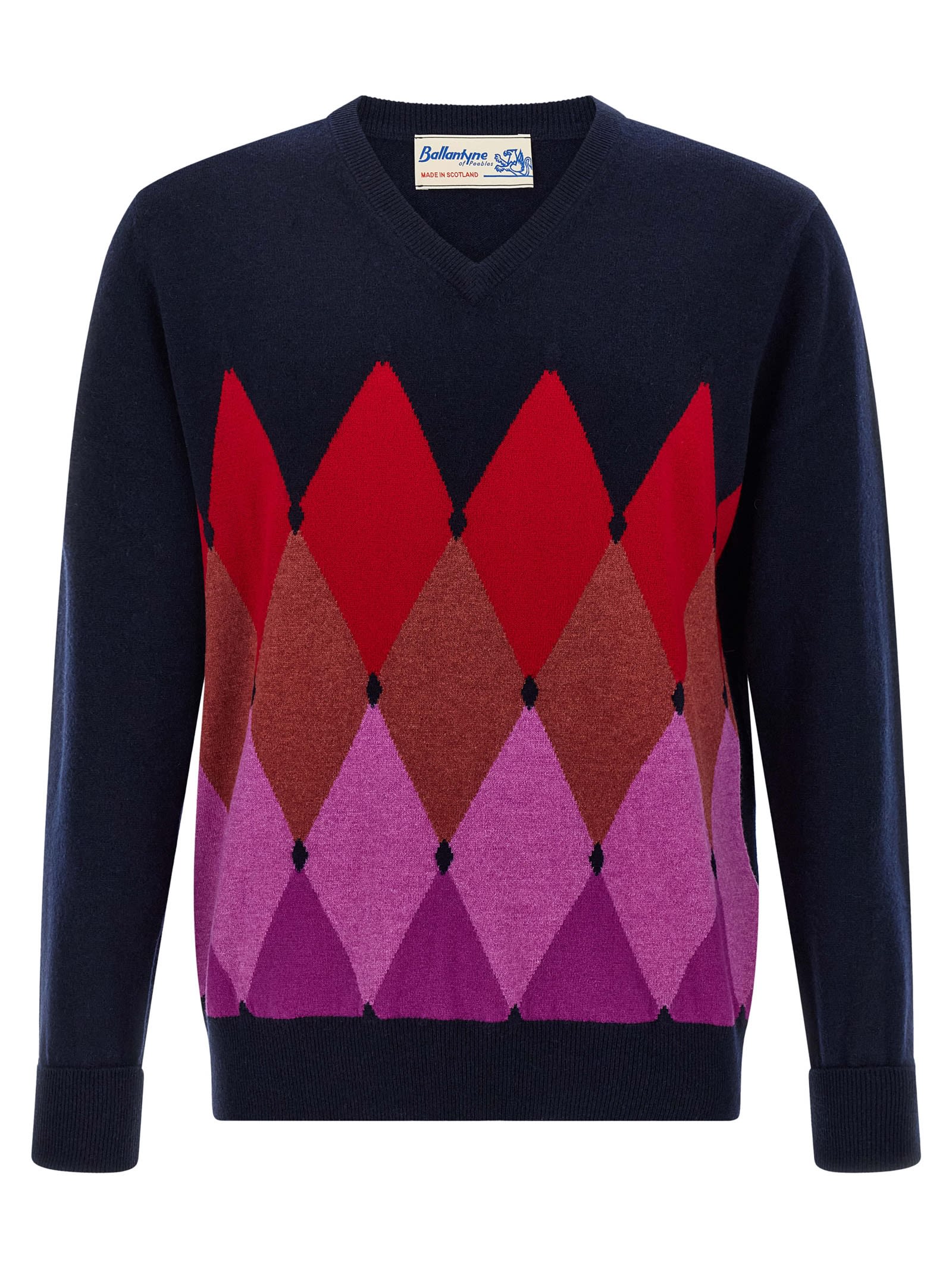 Ballantyne Argyle Pattern Sweater Sweaters And Cardigans Blue In Blue