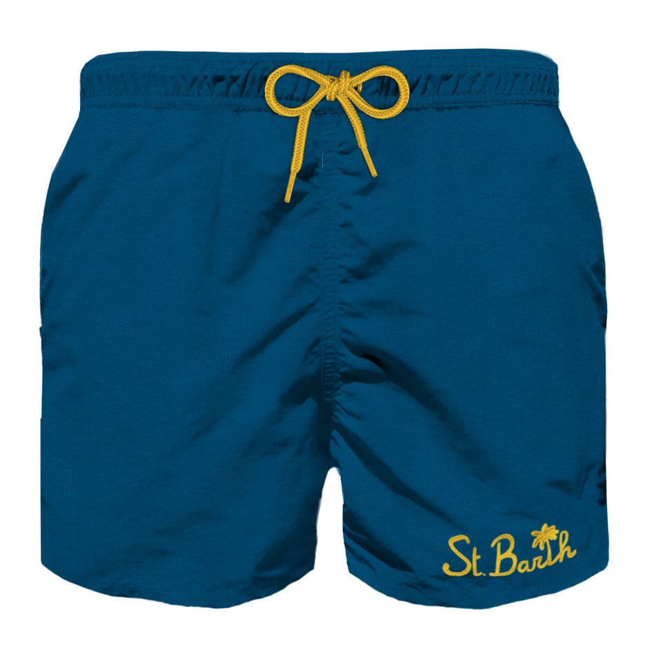 Mc2 Saint Barth Kids' Boy Terry Swim Shorts In Blue