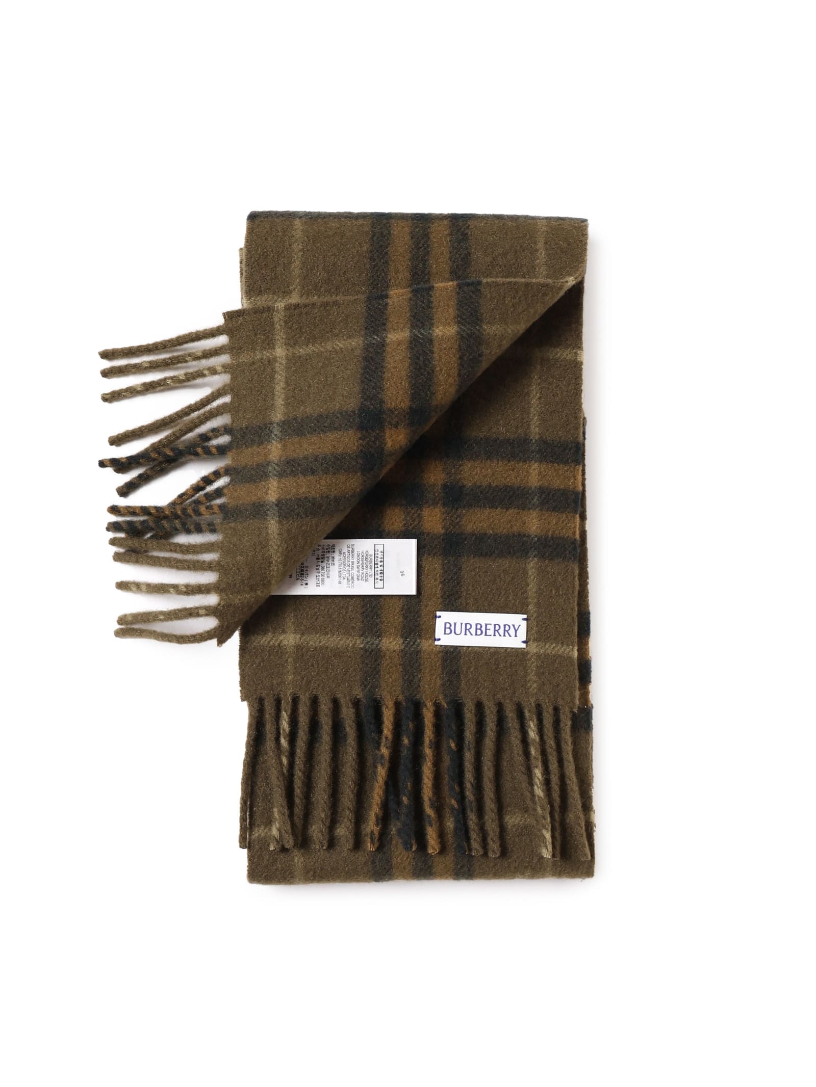 Shop Burberry Cashmere Scarf In Furrow