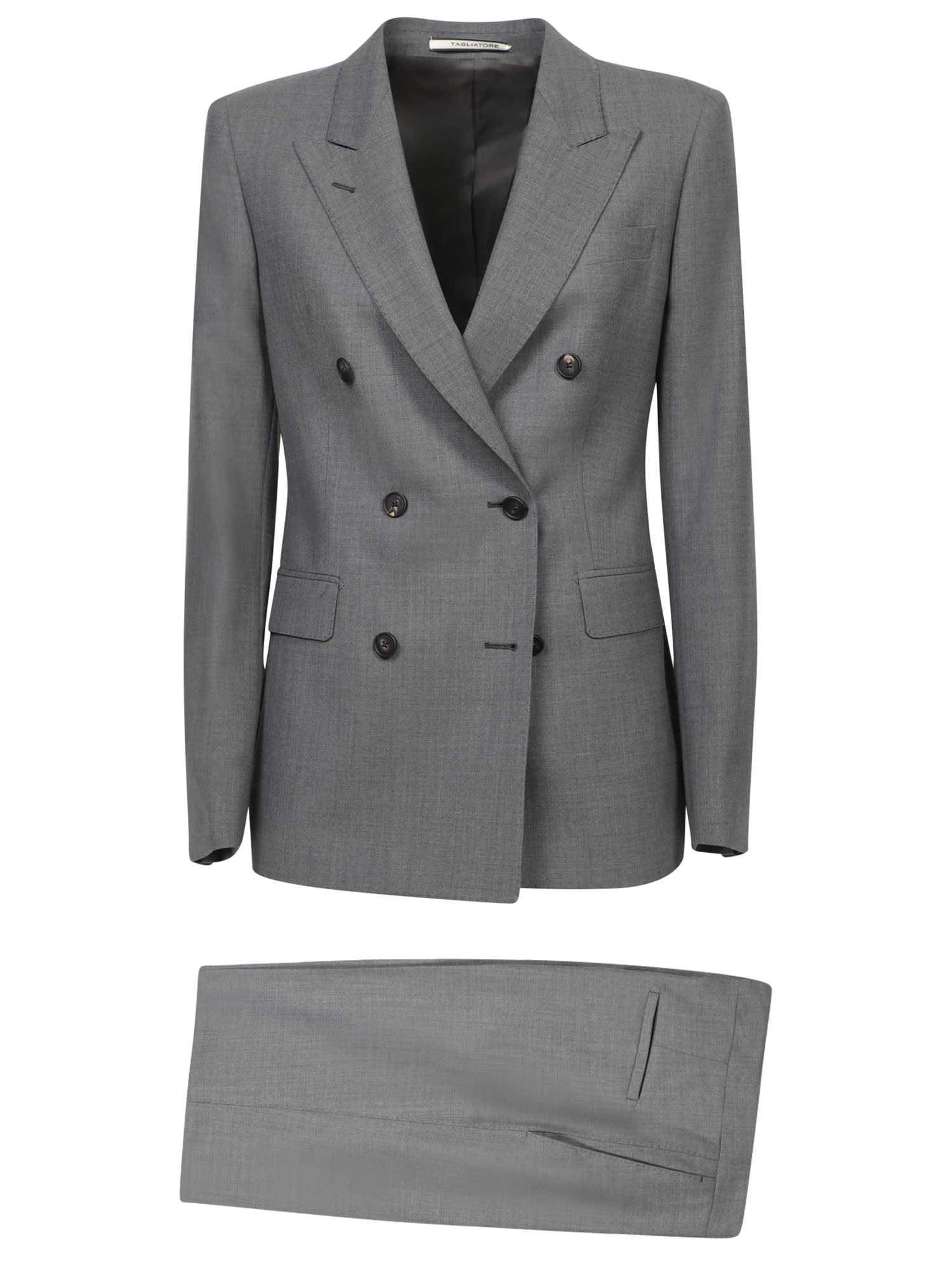 Shop Tagliatore Parigi Gabardine Grey Suit