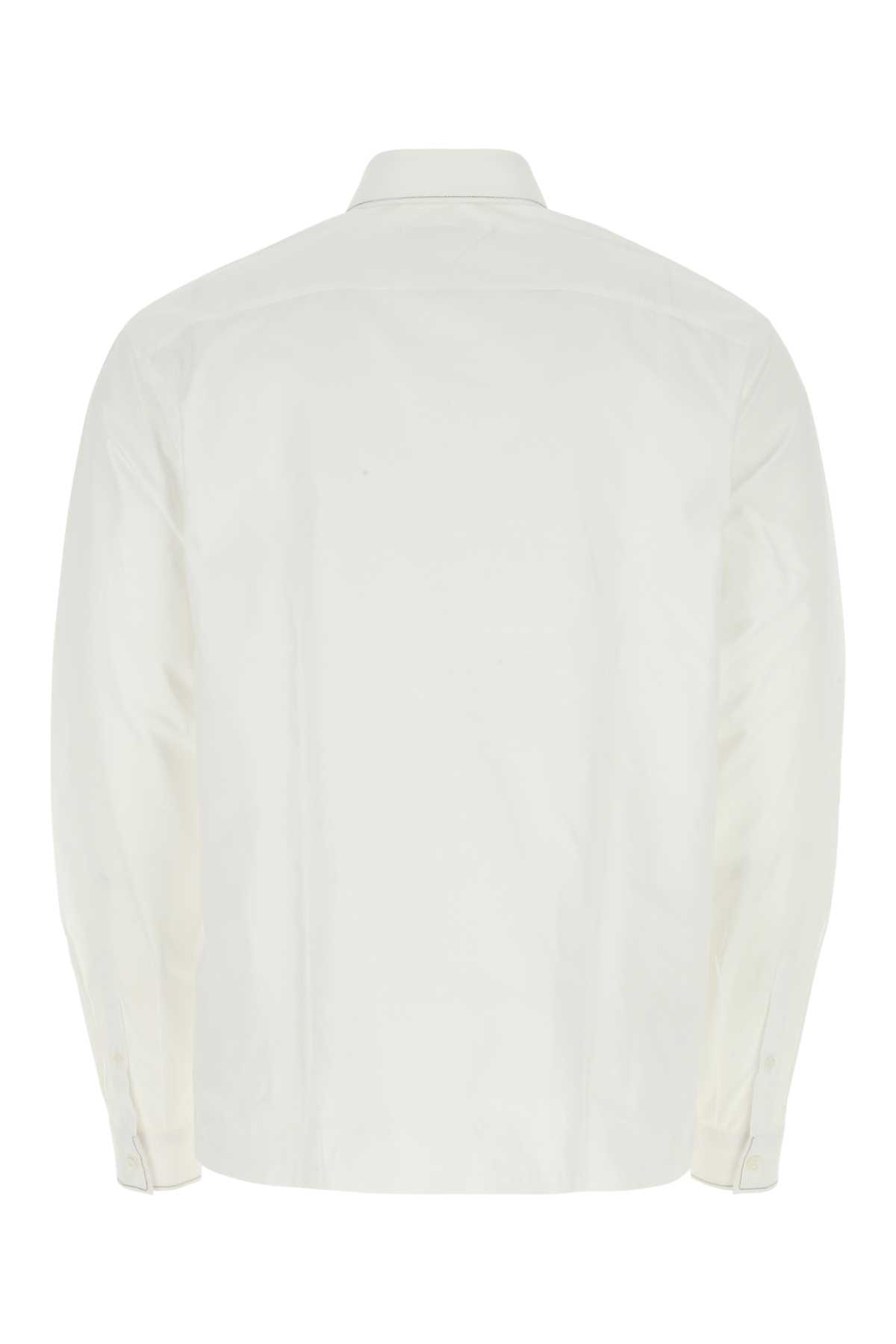 Shop Prada White Poplin Shirt
