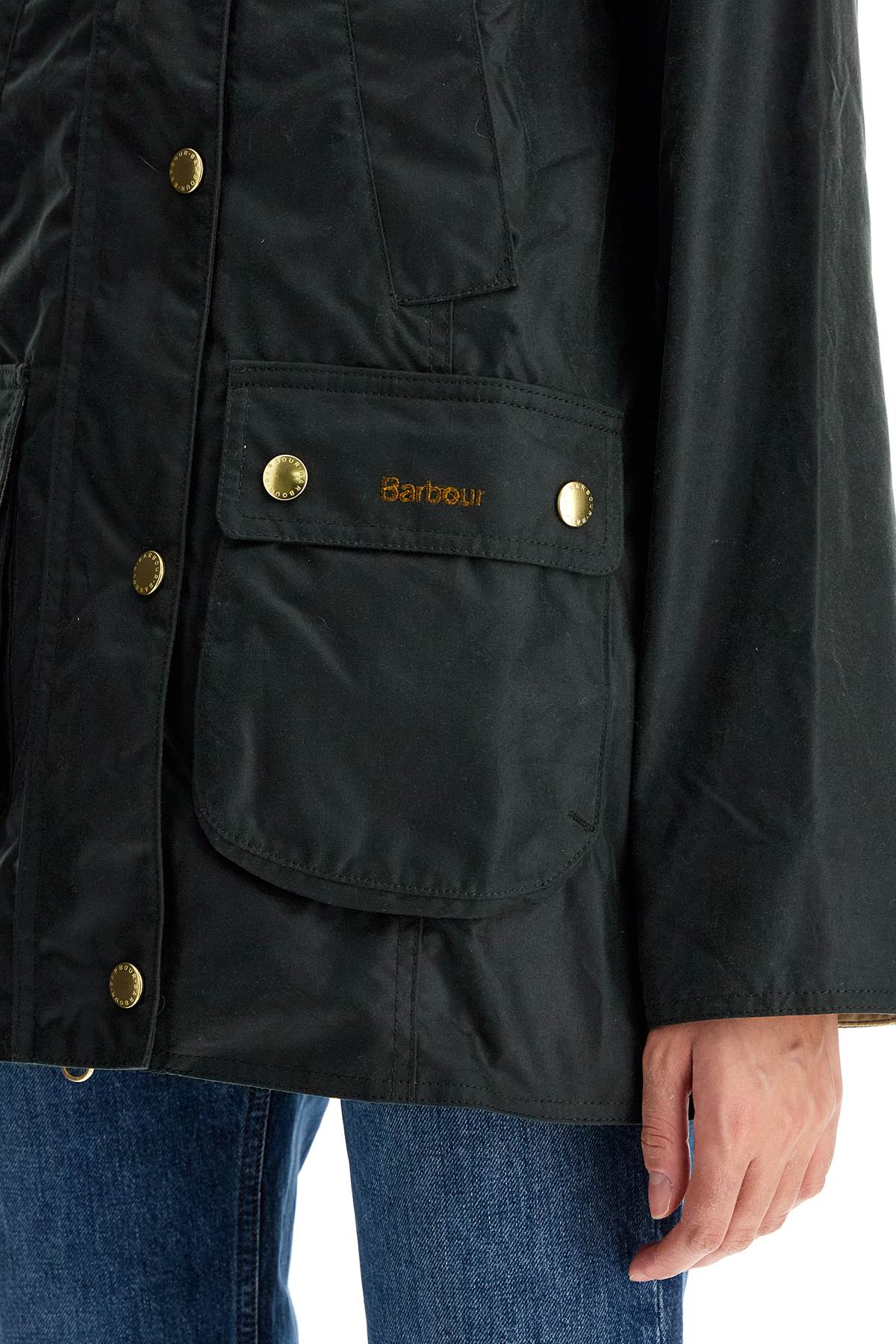 Barbour Modern Beadnell Waxed In Sage/ancient (green)