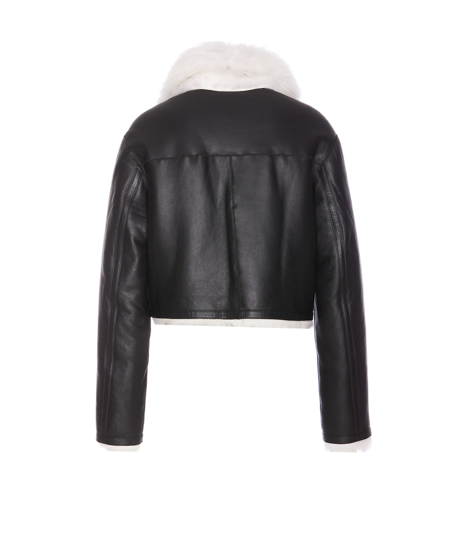 Shop Hogan Leather Reversible Jacket In Black