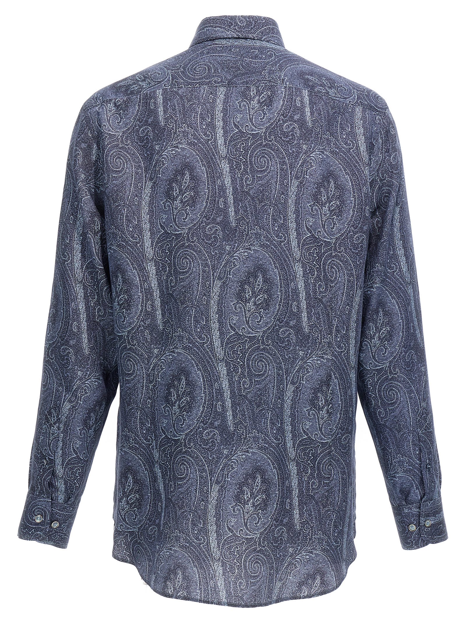 Shop Etro Paisley Shirt In Blue