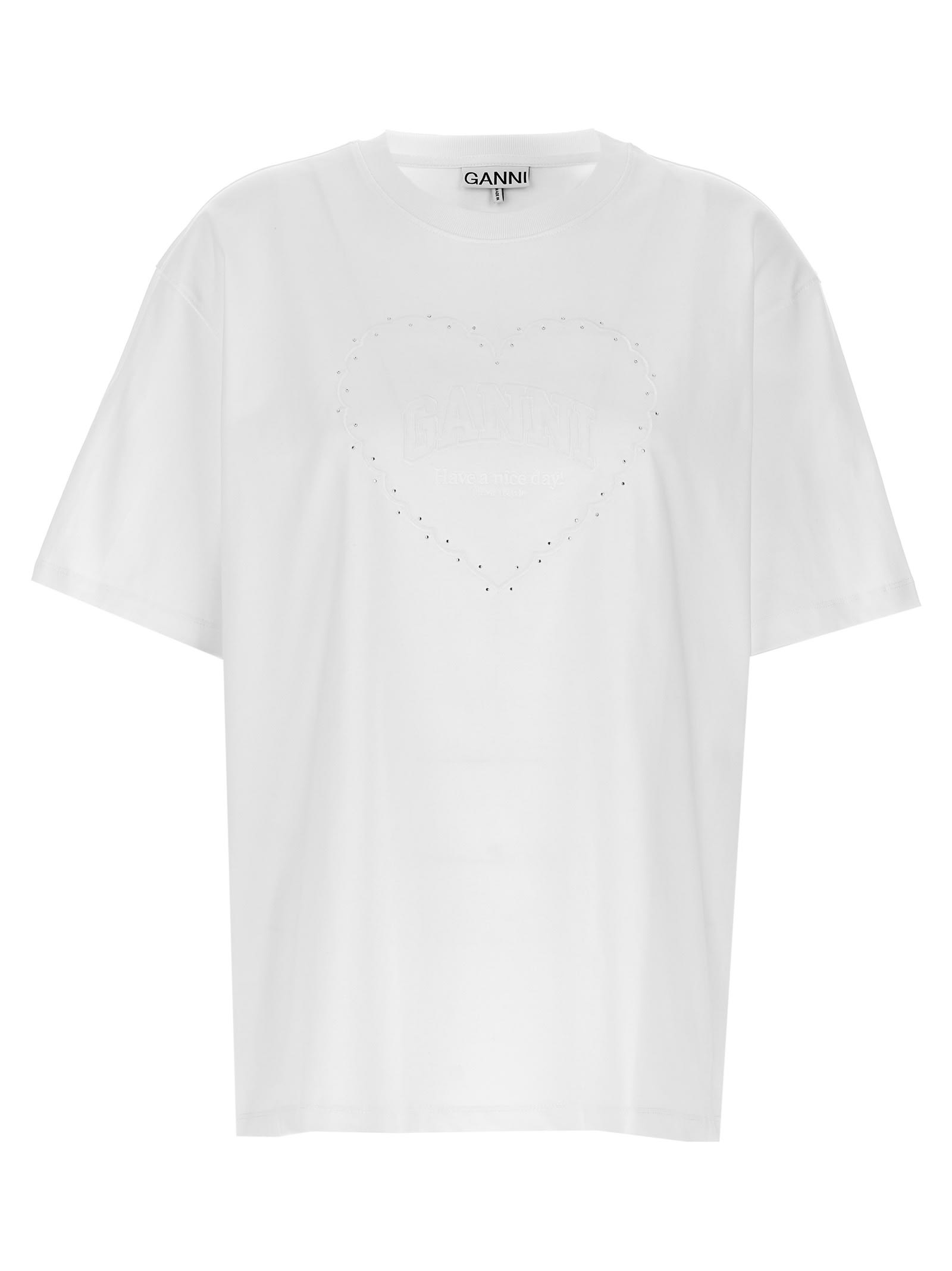 Rhinestone Logo Embroidery T-shirt