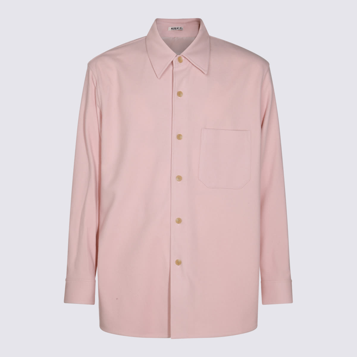 AURALEE PINK WOOL SHIRT 