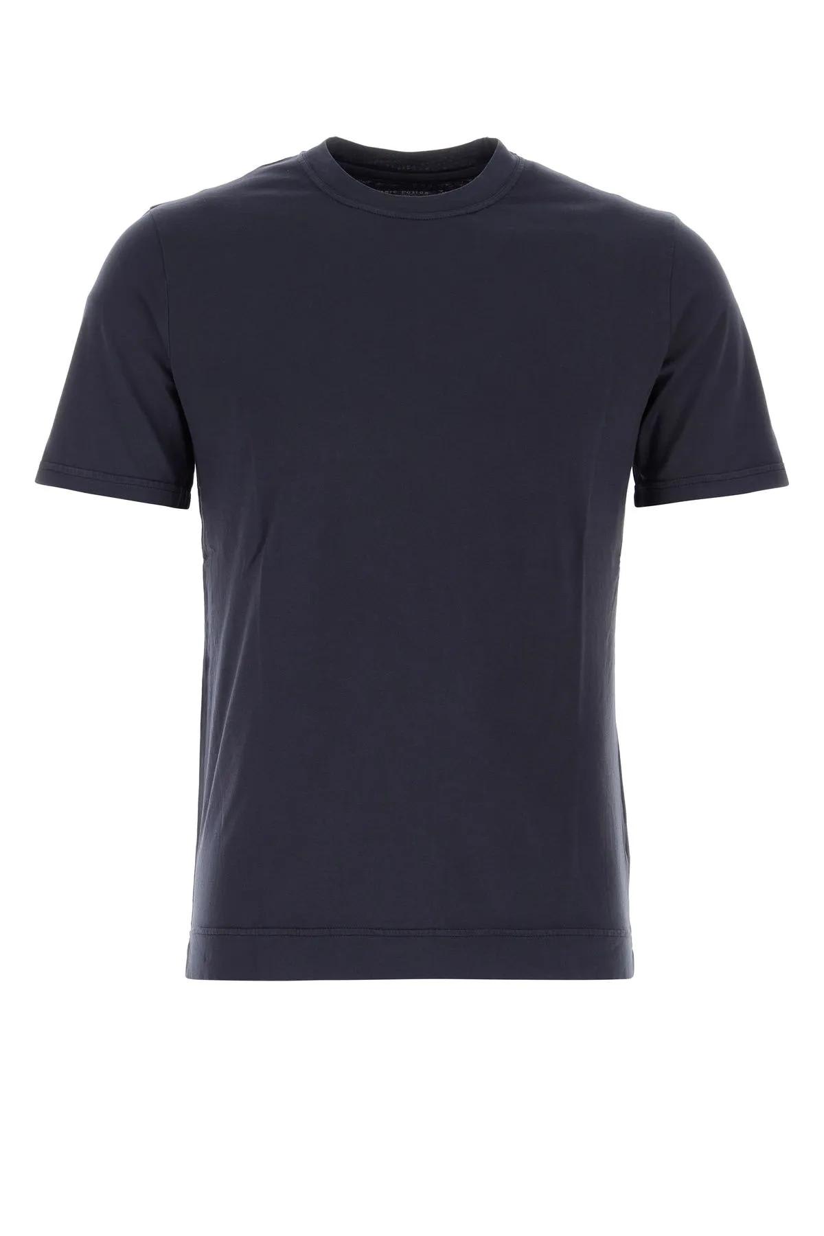 Shop Fedeli Midnight Blue Cotton Extreme T-shirt