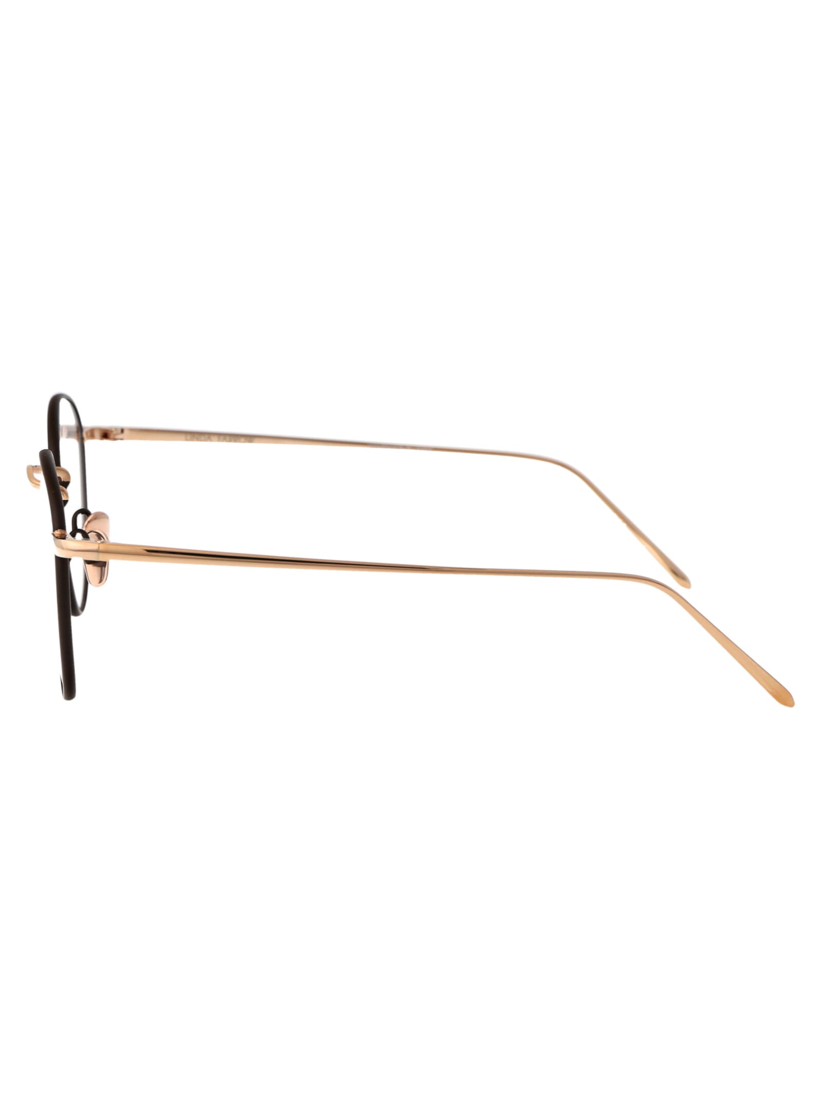 Shop Linda Farrow Harrison Glasses In Rosegold/mattchocolate/optical