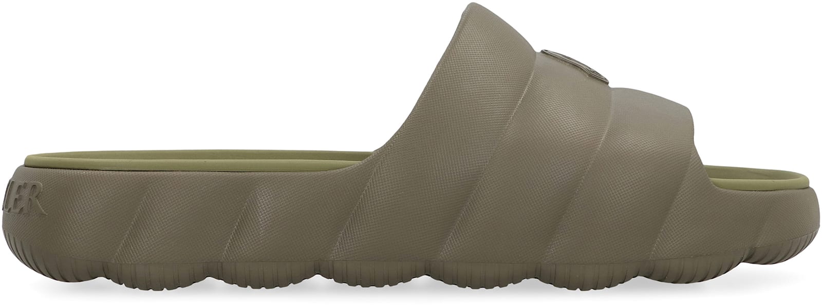 Moncler Military Green Rubber Lilo Slippers