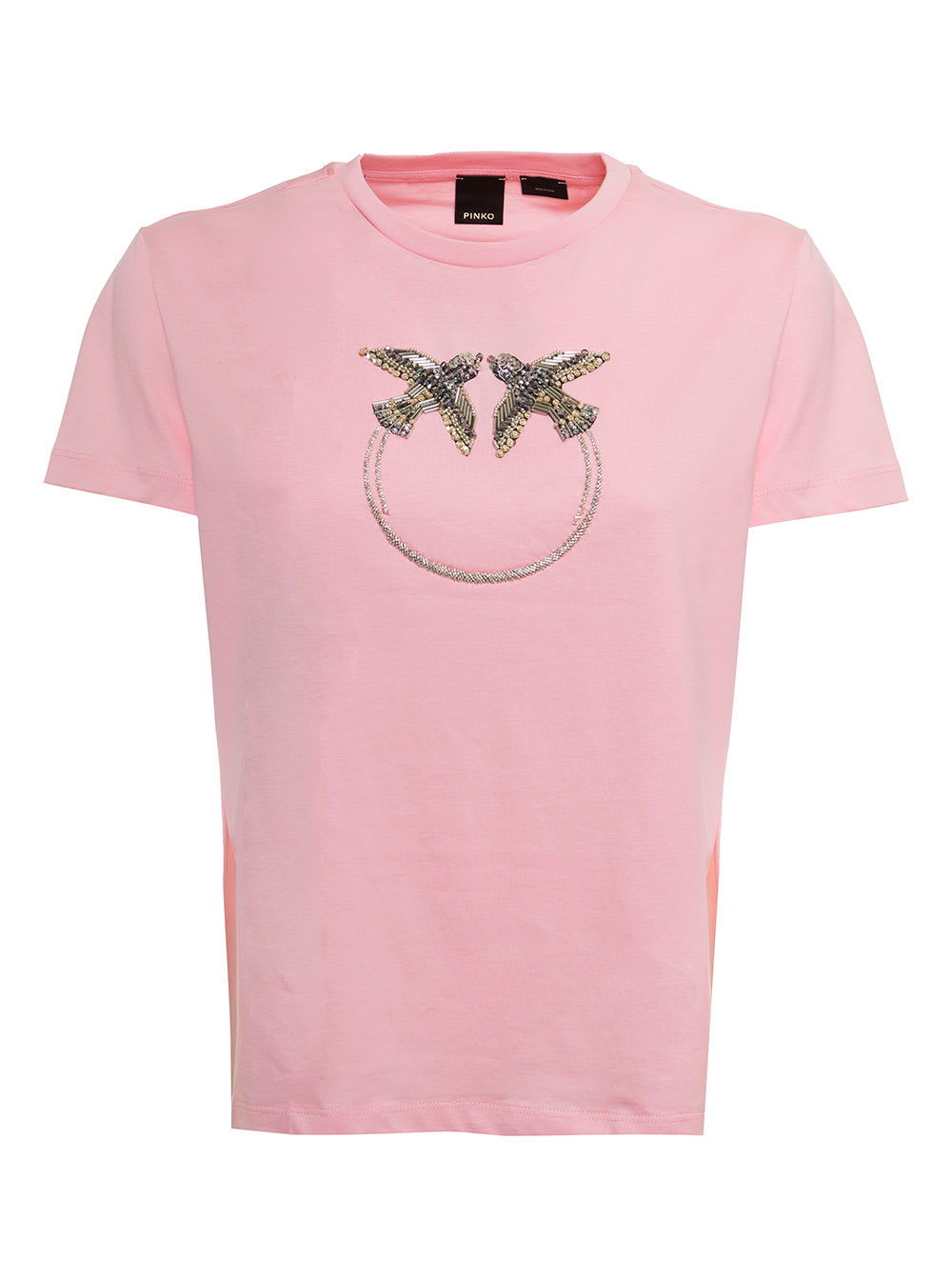 Pinko Pink Cotton T-shirt With Pinko Logo