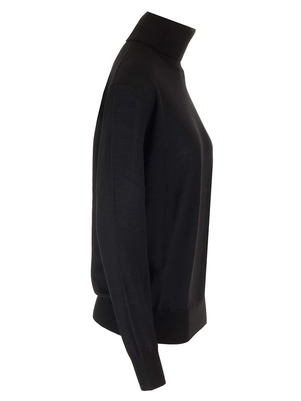 Shop Jil Sander Wool Jersey Turtleneck In Black