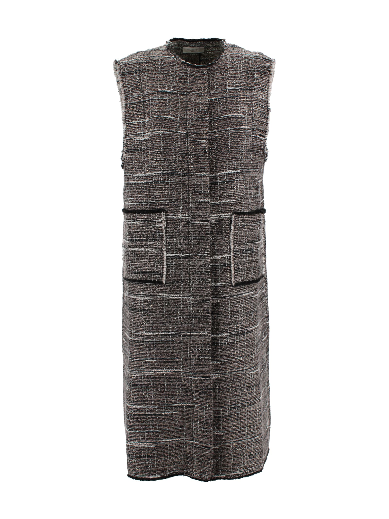Charlott Long Bouclé Tweed Waistcoat.