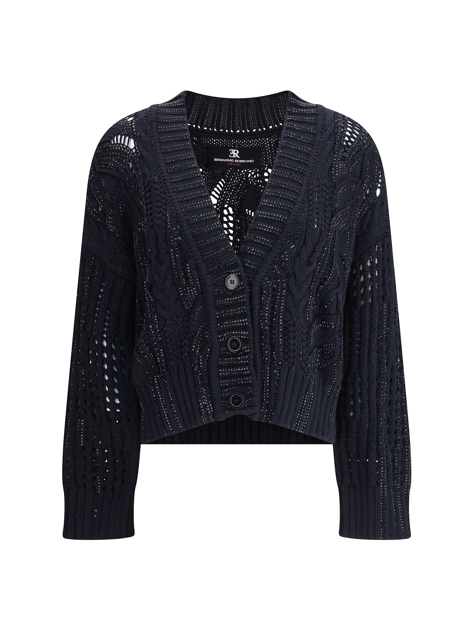 Rhinestone Cotton Cardigan