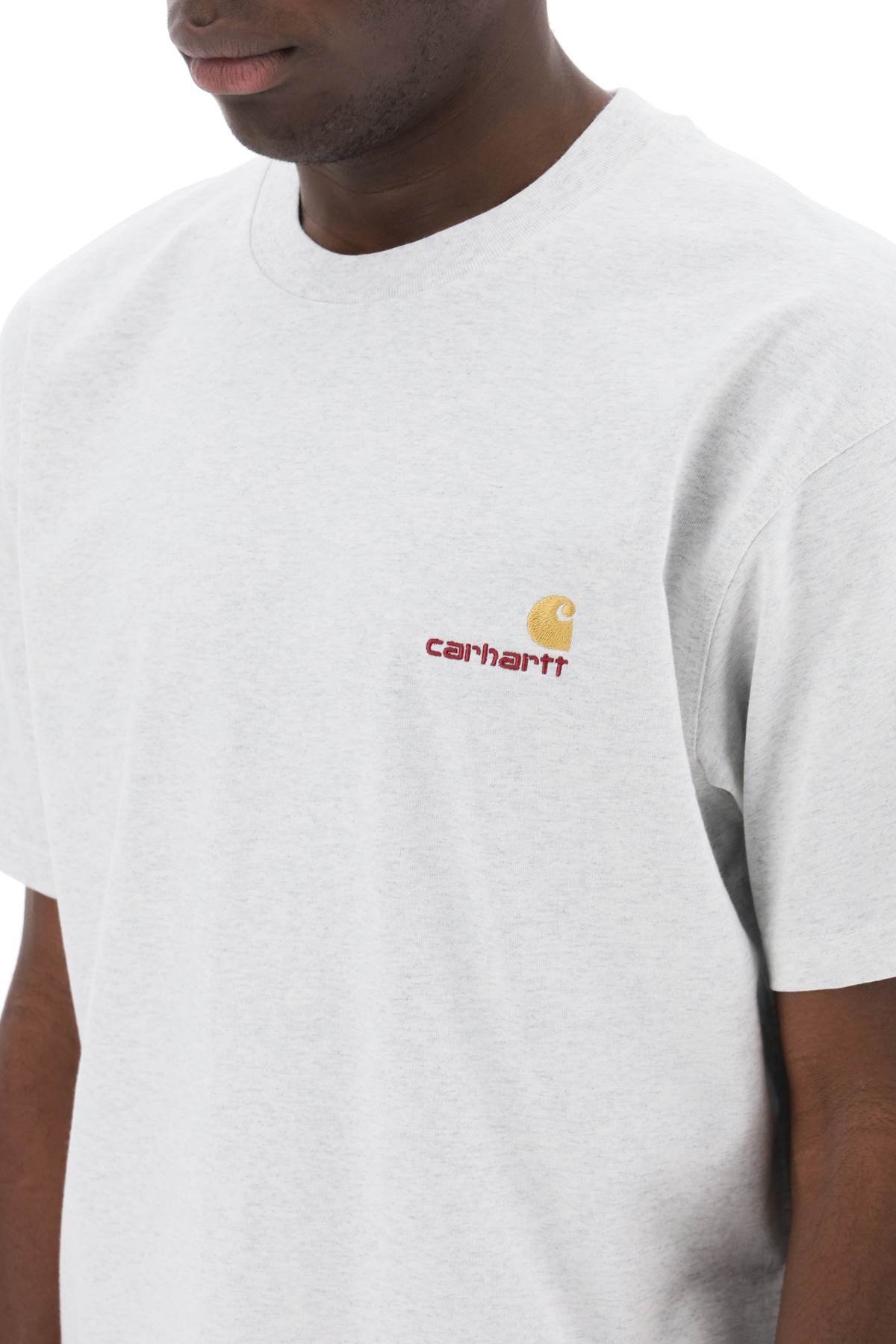 Shop Carhartt American Script T-shirt In Ash Heather (grey)