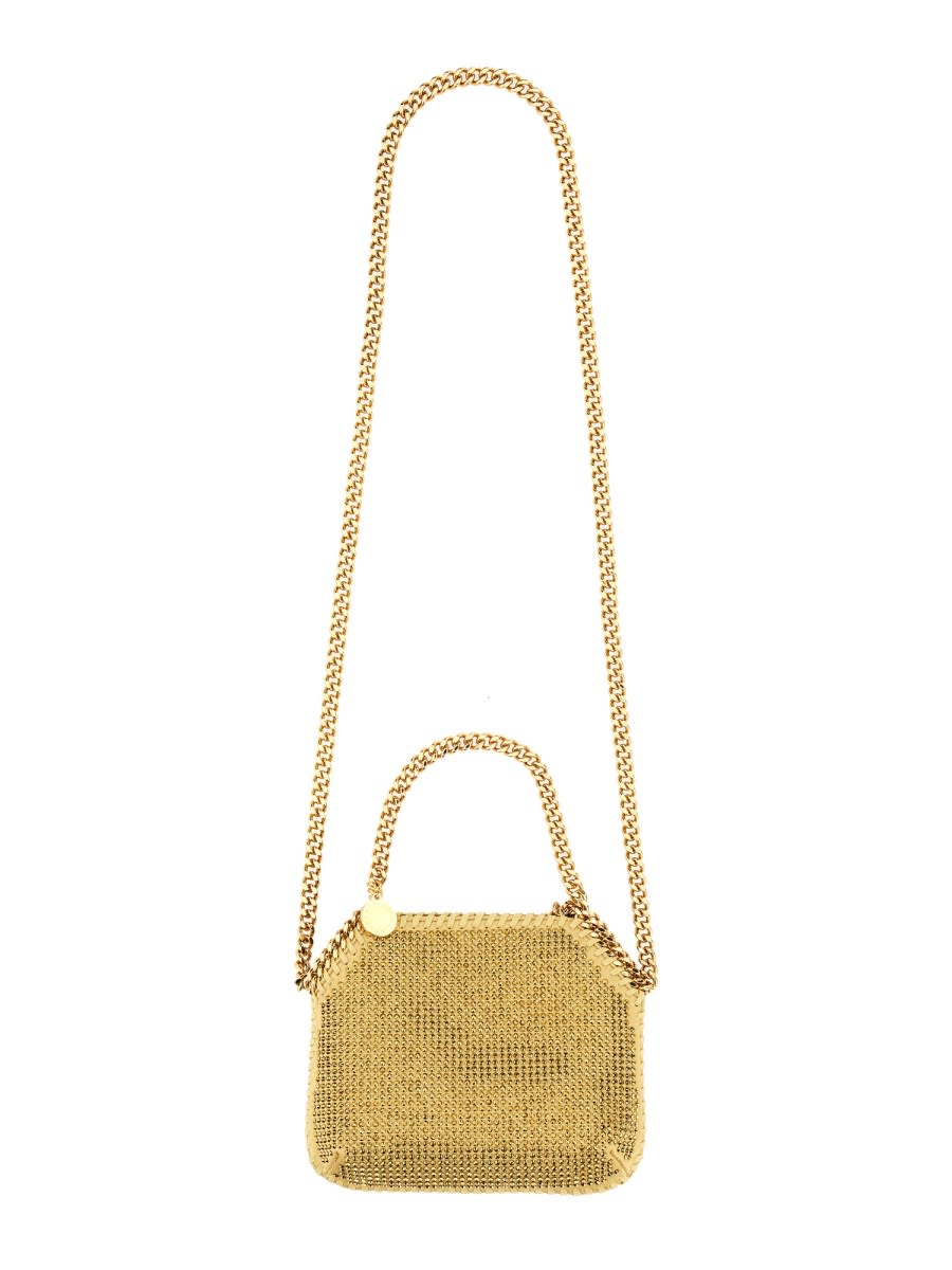 Shop Stella Mccartney Falabella Mini Bag In Gold