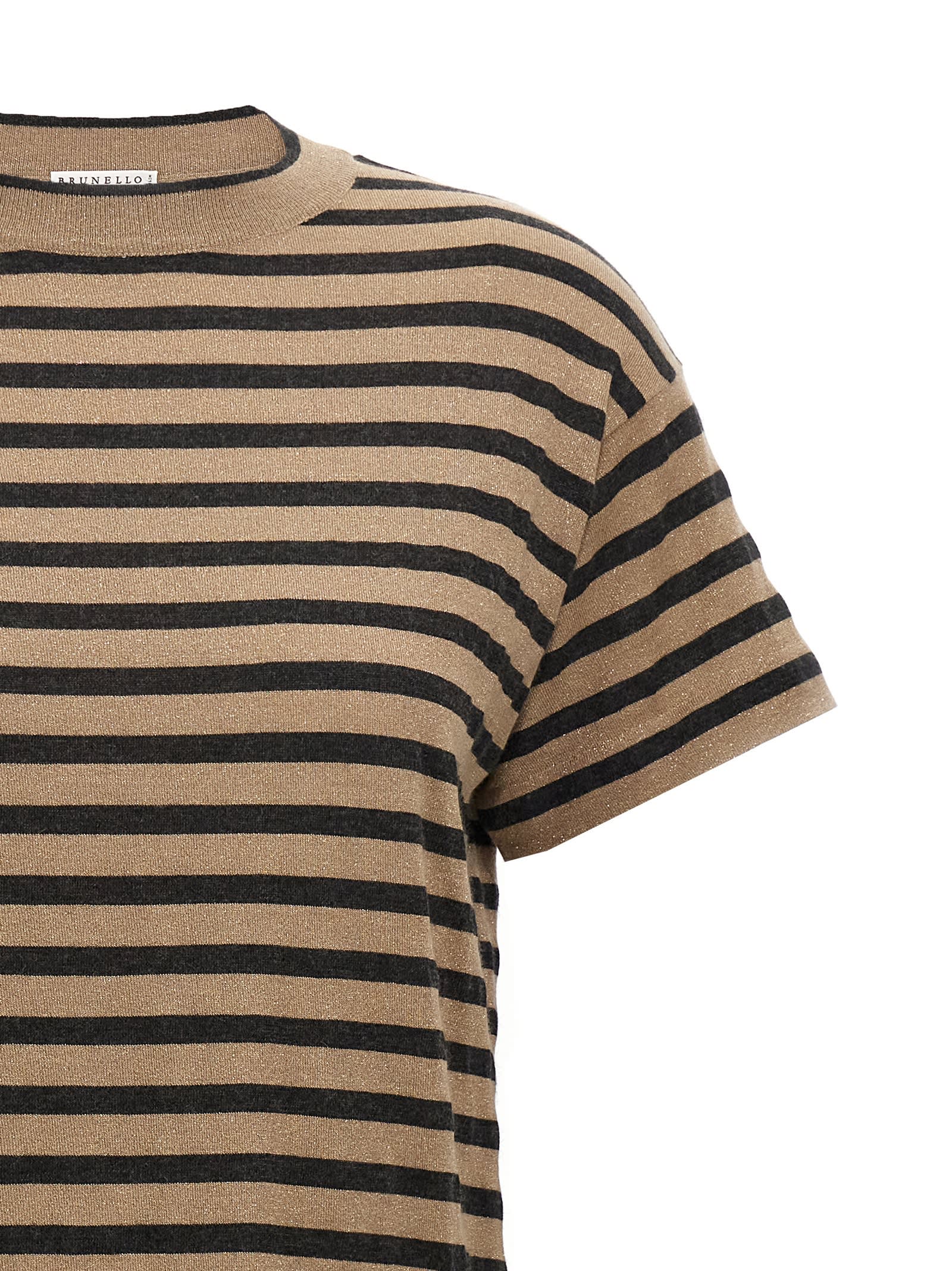 Shop Brunello Cucinelli Lurex Stripes Sweater In Multicolor