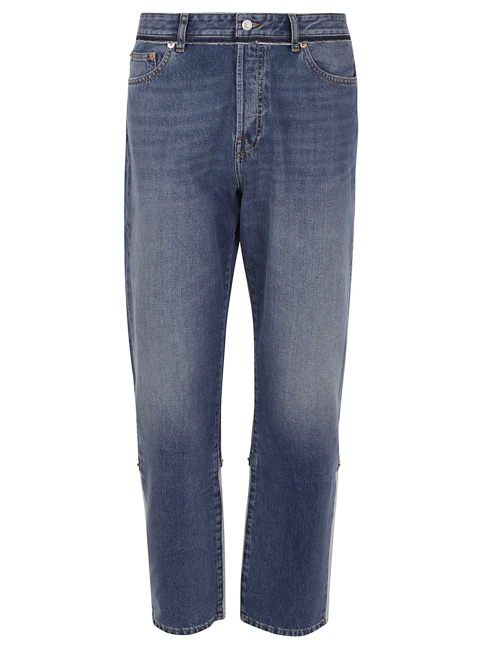 Valentino Rockstud Spike Denim In Medium Blue Denim | ModeSens