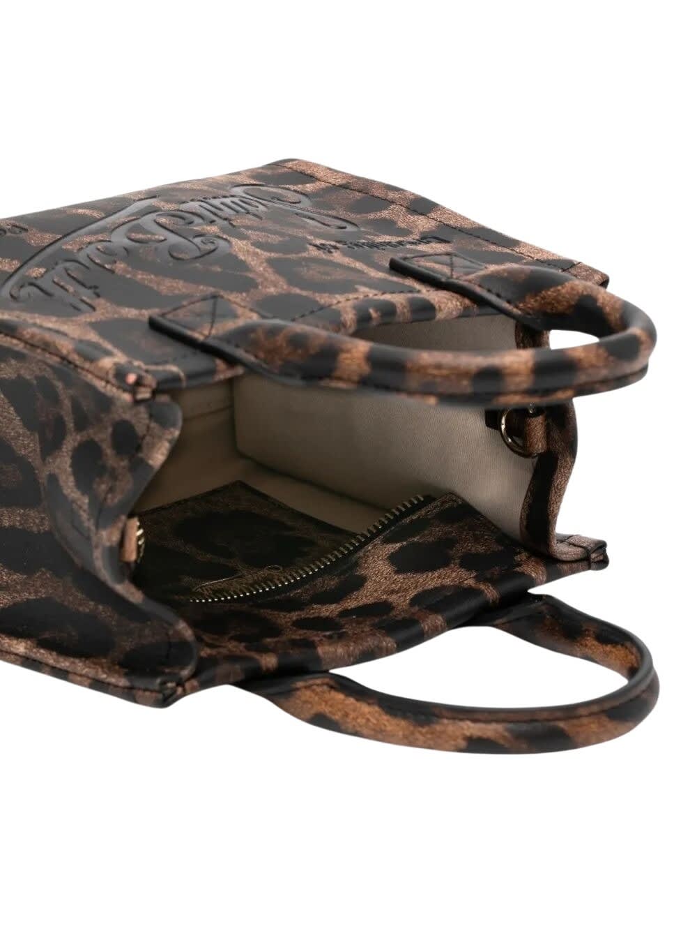 Mc2 Saint Barth Leopard Print Top Handle Tote Bag In Brown