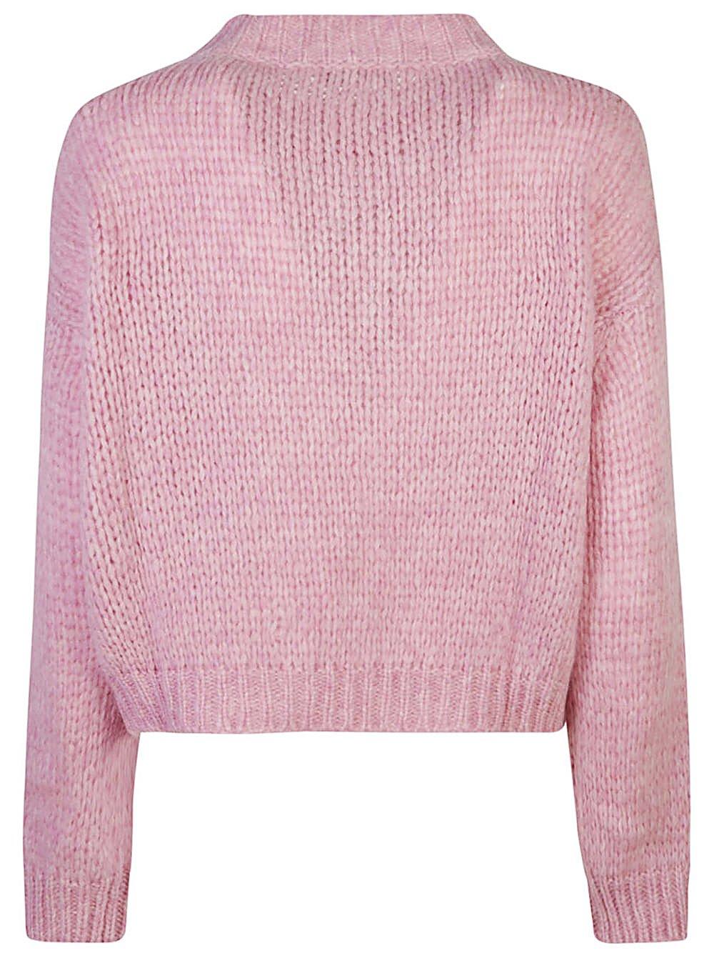 Shop Roberto Collina Crewneck Knit Sweater In Pink