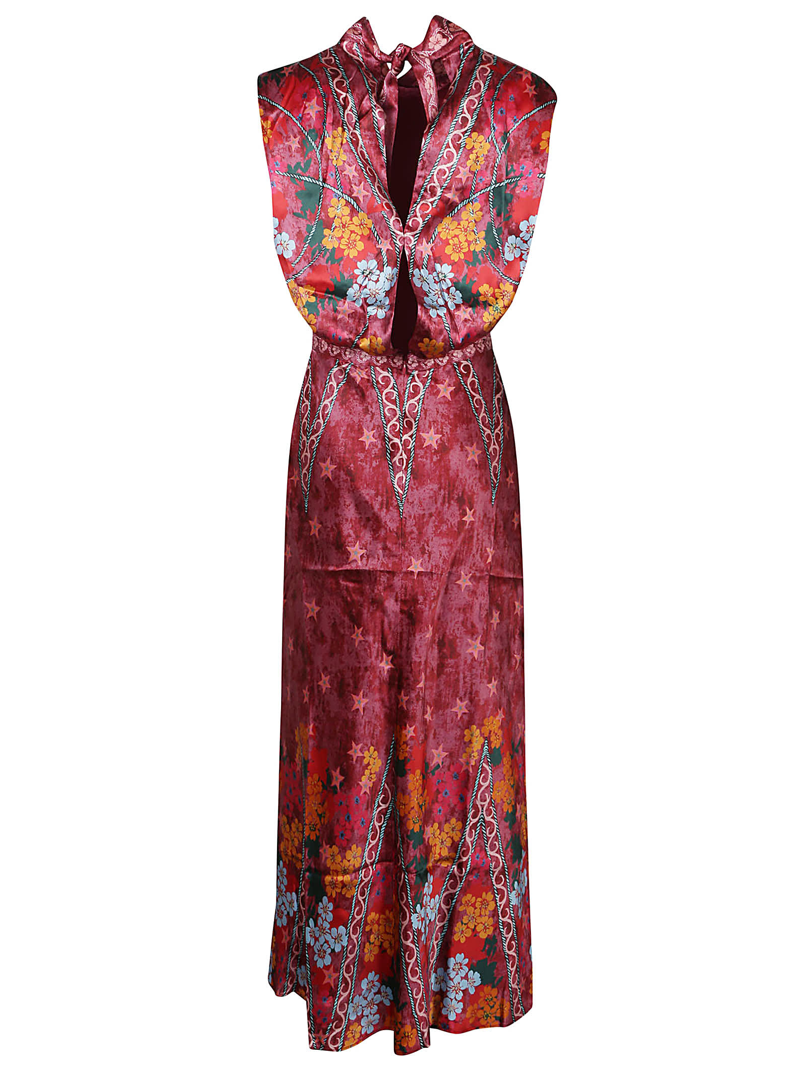 Shop Saloni Fleur Midi Dress In Hibiscus Flourish Plmt