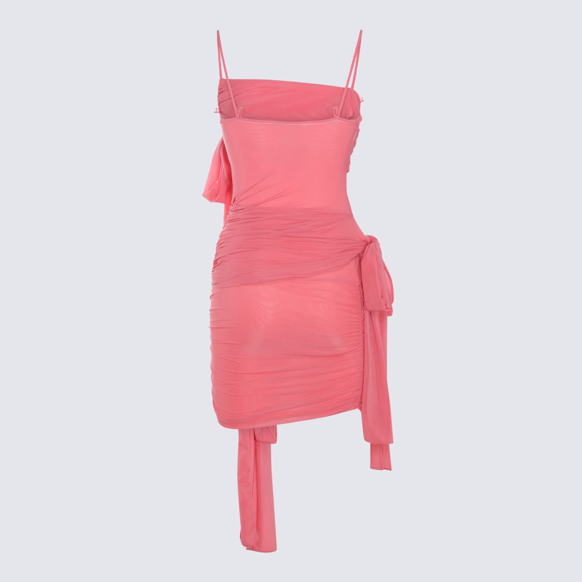 Shop Blumarine Pink Strech Padded Mini Dress